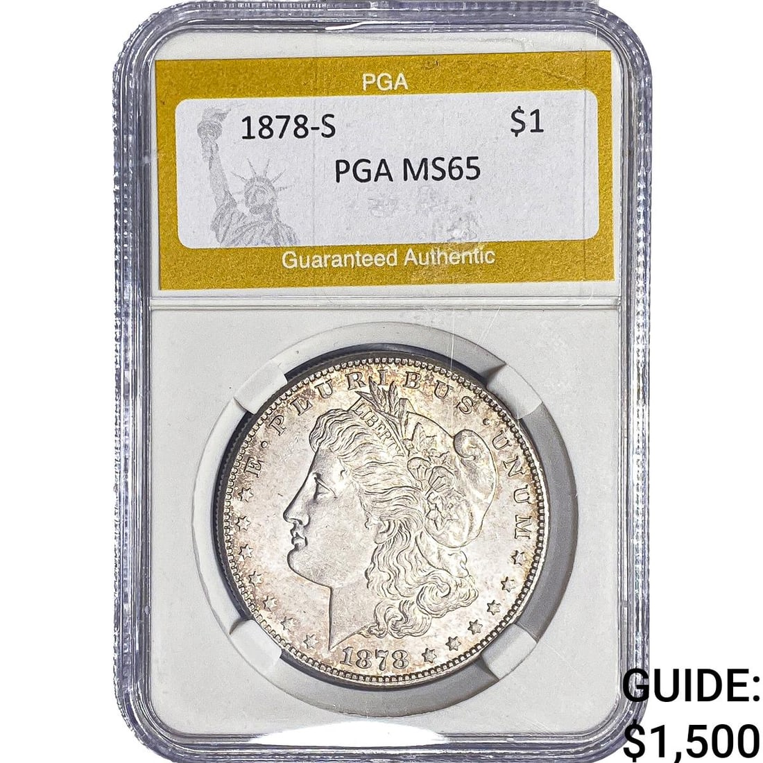 1878-S Morgan Silver Dollar PGA MS65: 1878-S Morgan Silver Dollar PGA MS65