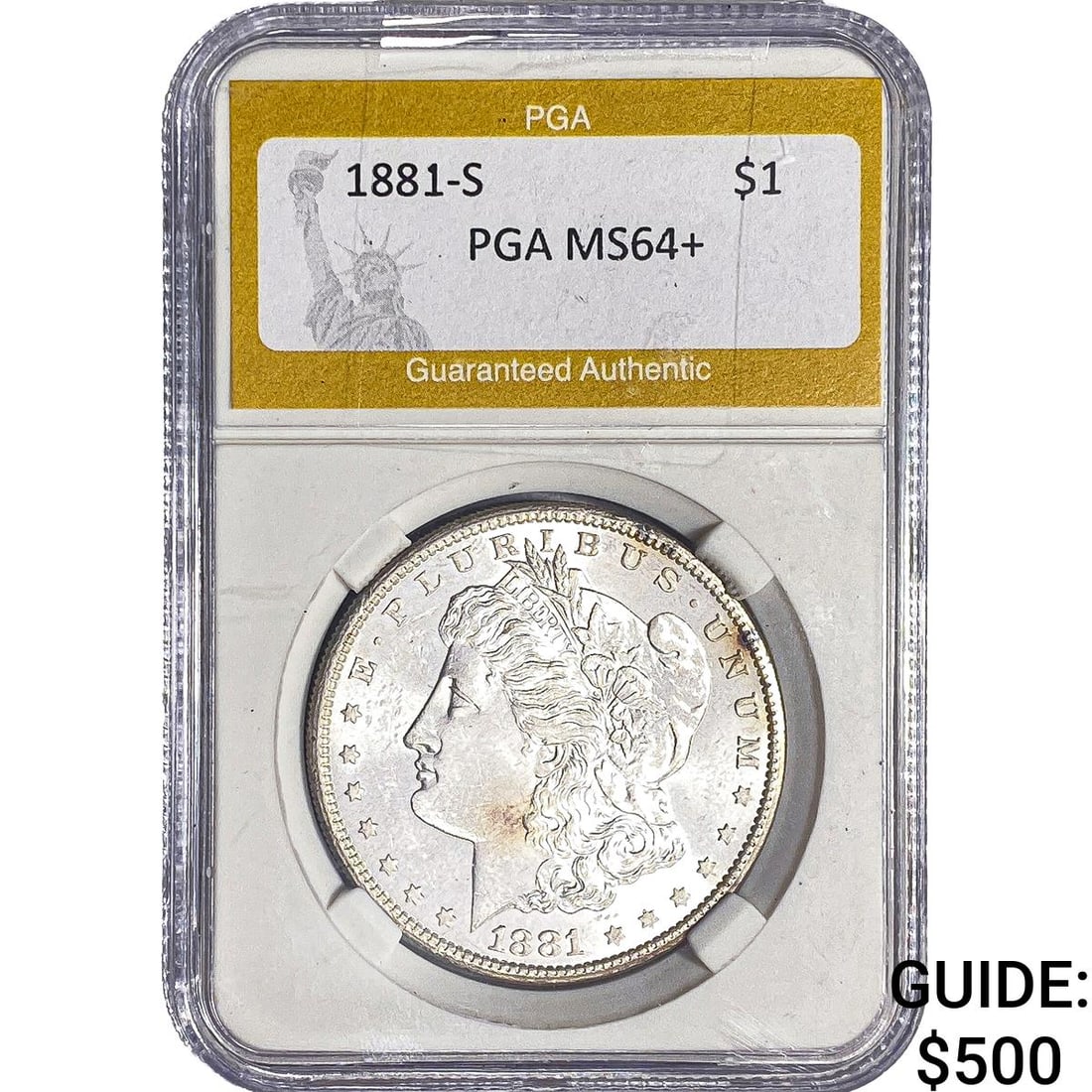1881-S Morgan Silver Dollar PGA MS64+ (1 of 2)