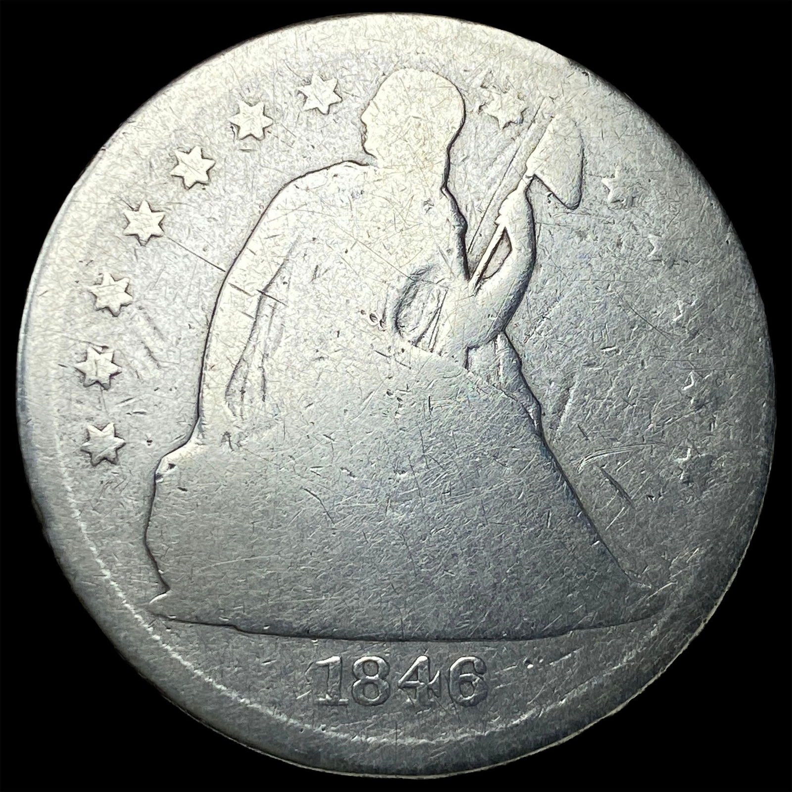 1846-O Silver Seated Liberty Dollar NICELY CIRCULATED (1 of 2)