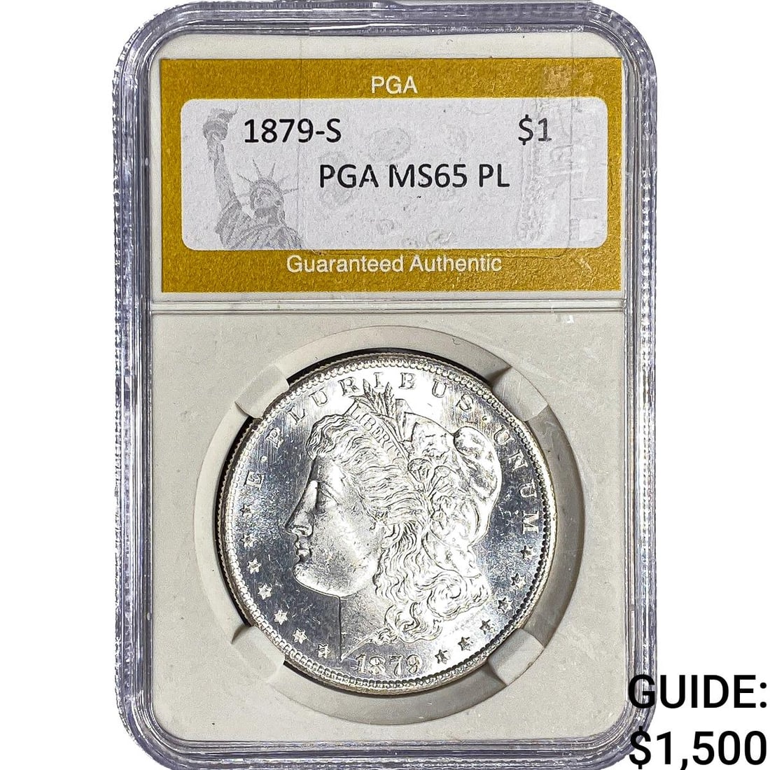 1879-S Morgan Silver Dollar PGA MS65 PL (1 of 2)