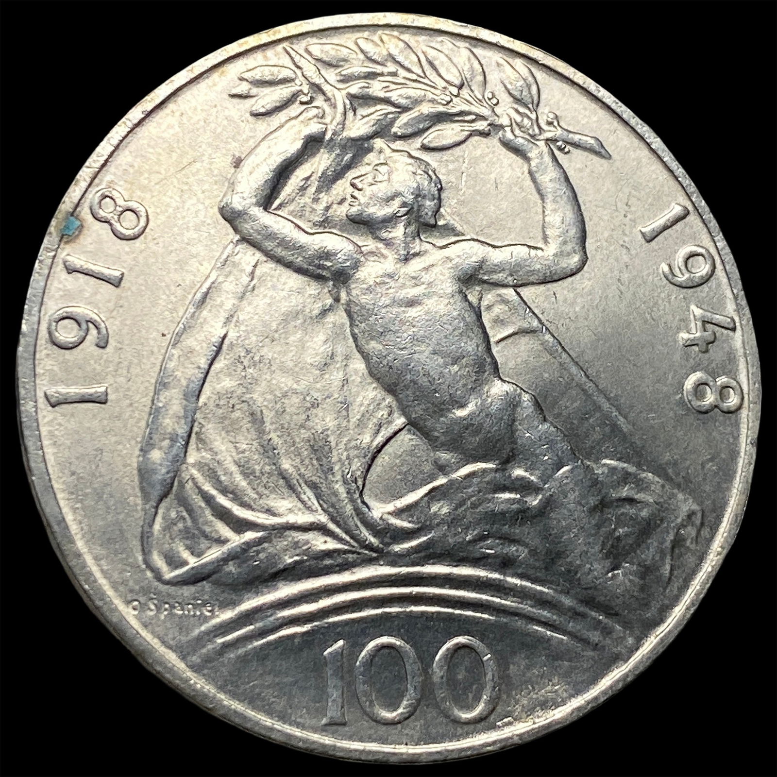 1948 Czechoslovakia .2251oz Silver 100 Korun CLOSELY UNCIRCULATED (1 of 2)