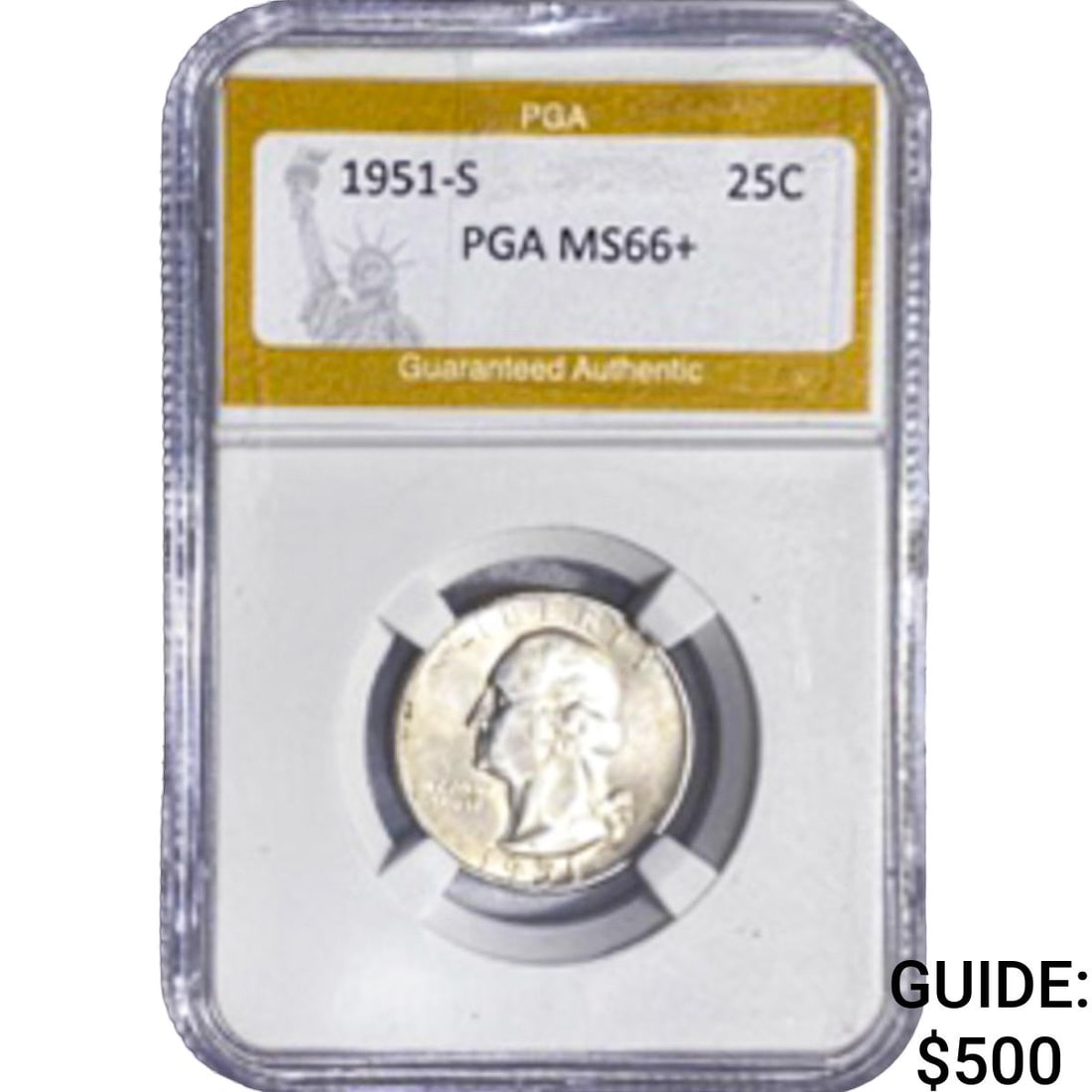 1951-S Washington Silver Quarter PGA MS66+: 1951-S Washington Silver Quarter PGA MS66+