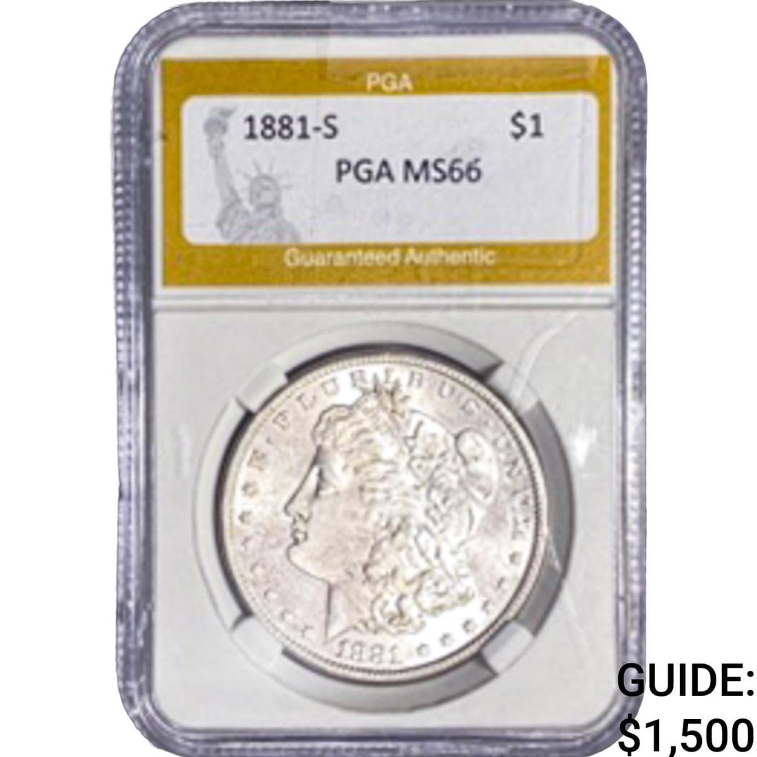 1881-S Morgan Silver Dollar PGA MS66: 1881-S Morgan Silver Dollar PGA MS66