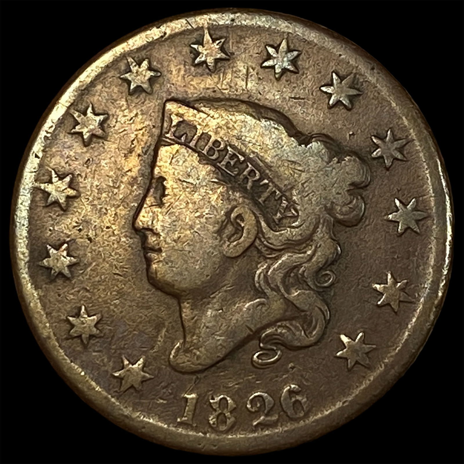 1826 Large Cent LIGHTLY CIRCULATED: 1826 Large Cent LIGHTLY CIRCULATED