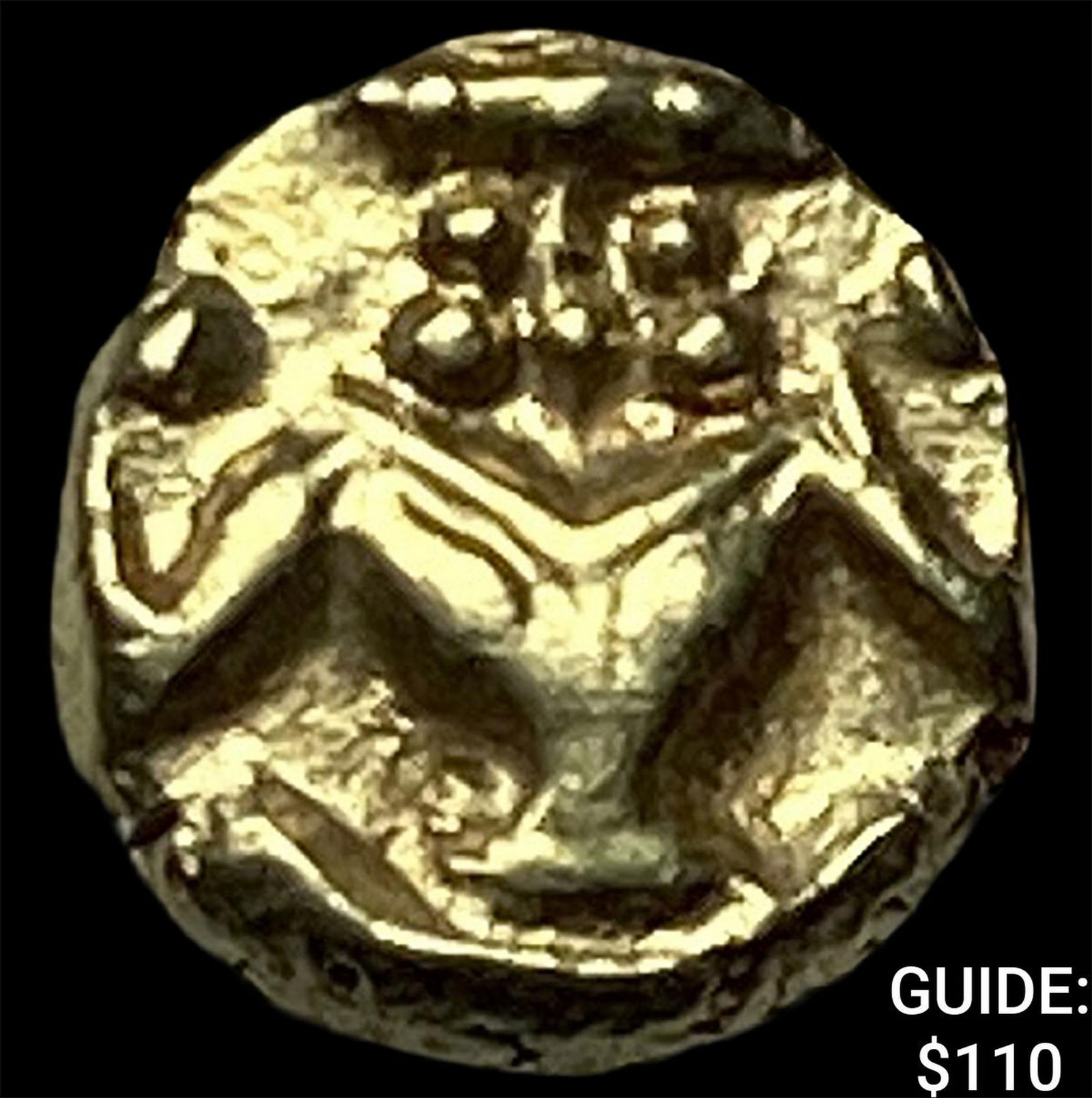 1600-1800 AD India .014oz Gold Fanam UNCIRCULATED: 1600-1800 AD India .014oz Gold Fanam UNCIRCULATED