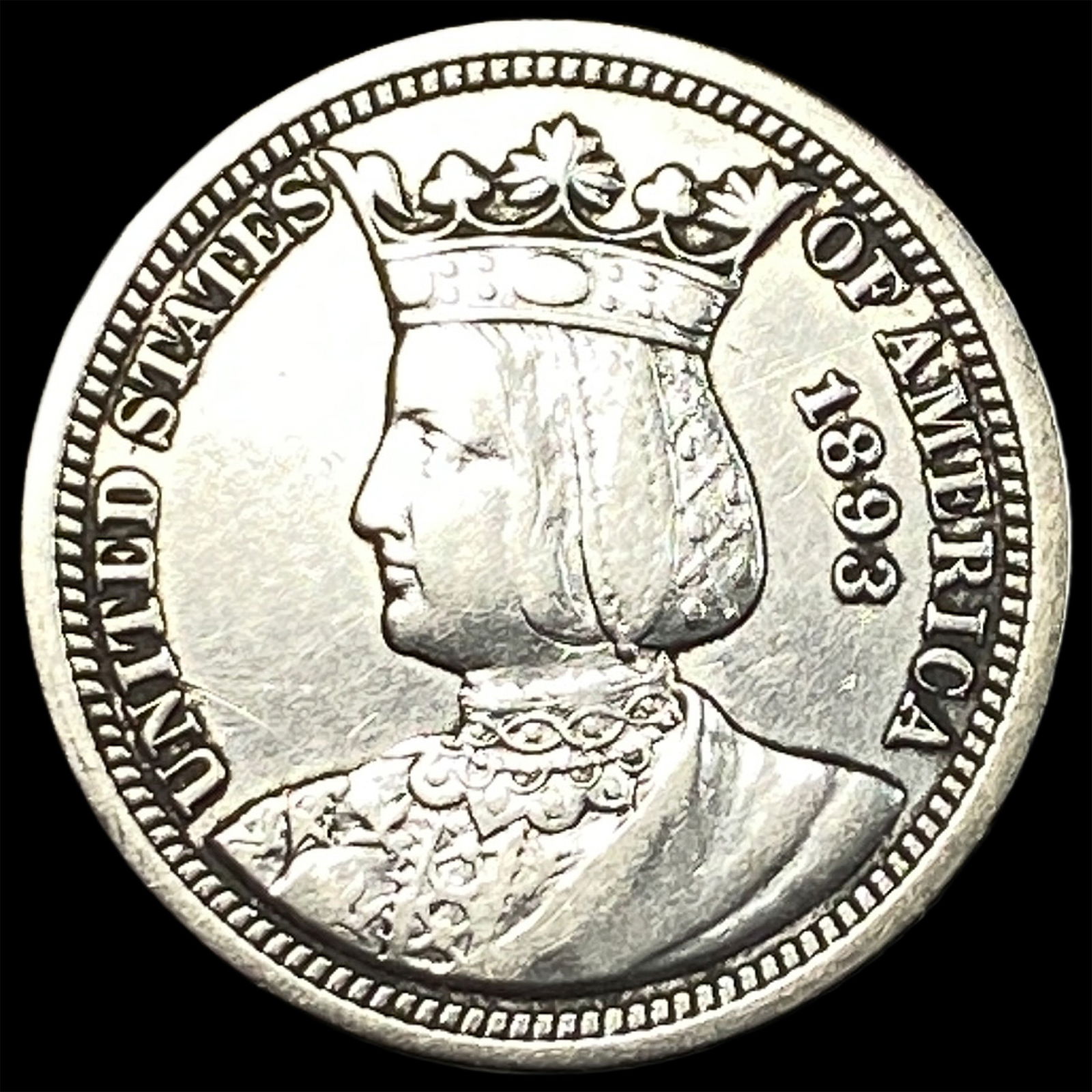 1893 Silver Isabella Quarter NEARLY UNCIRCULATED: 1893 Silver Isabella Quarter NEARLY UNCIRCULATED