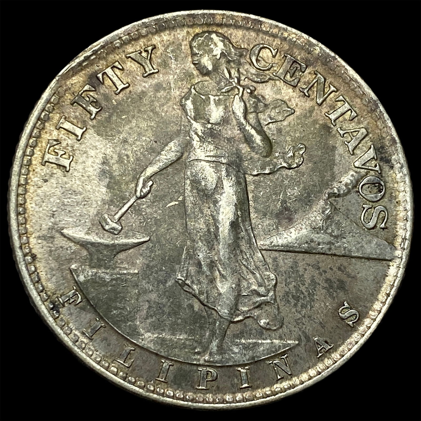 1945-S Philippines Silver 50 Centavos CLOSELY UNCIRCULATED (1 of 2)