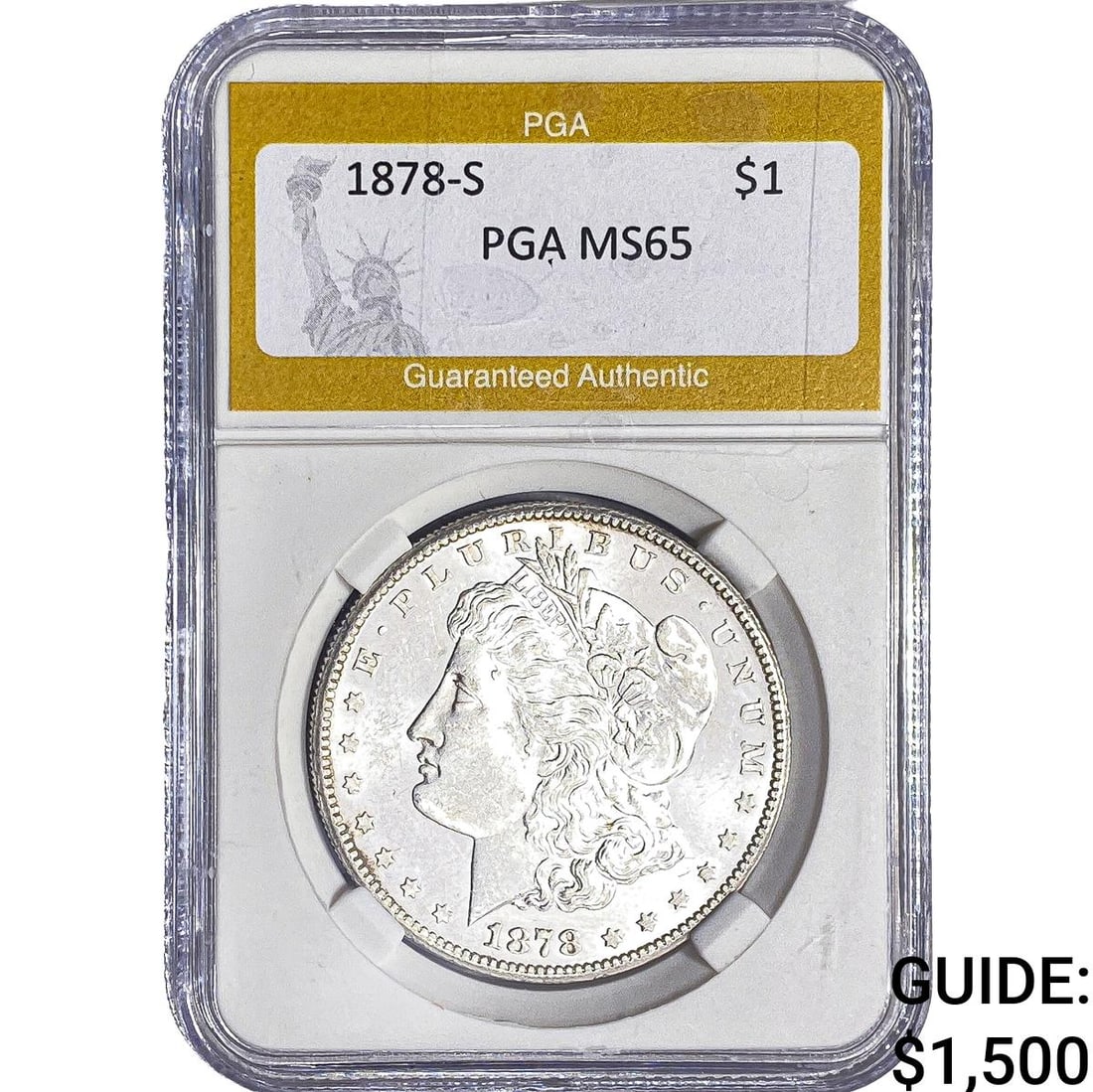 1878-S Morgan Silver Dollar PGA MS65: 1878-S Morgan Silver Dollar PGA MS65