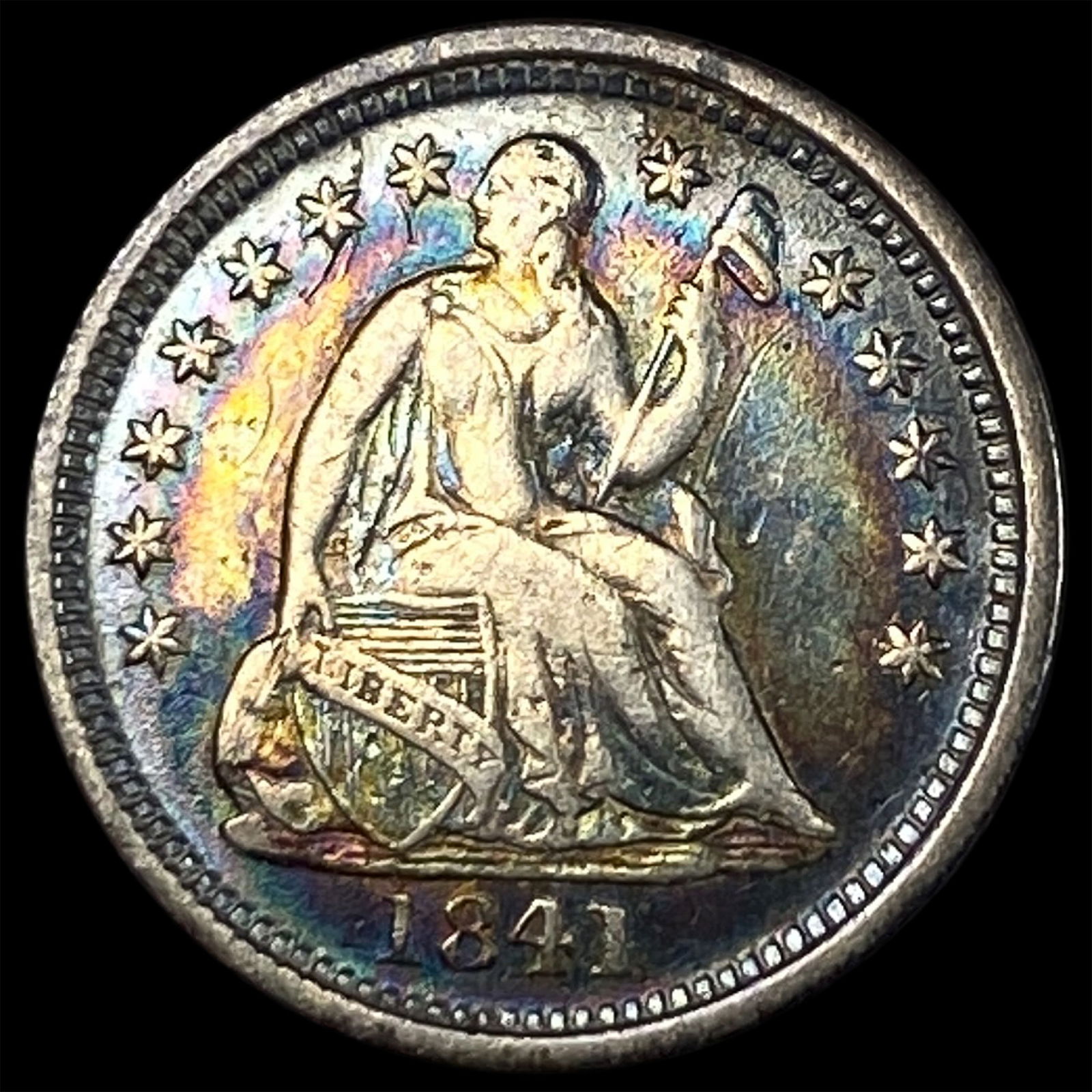 1841-O Silver Seated Liberty Half Dime LIGHTLY CIRCULATED (1 of 2)
