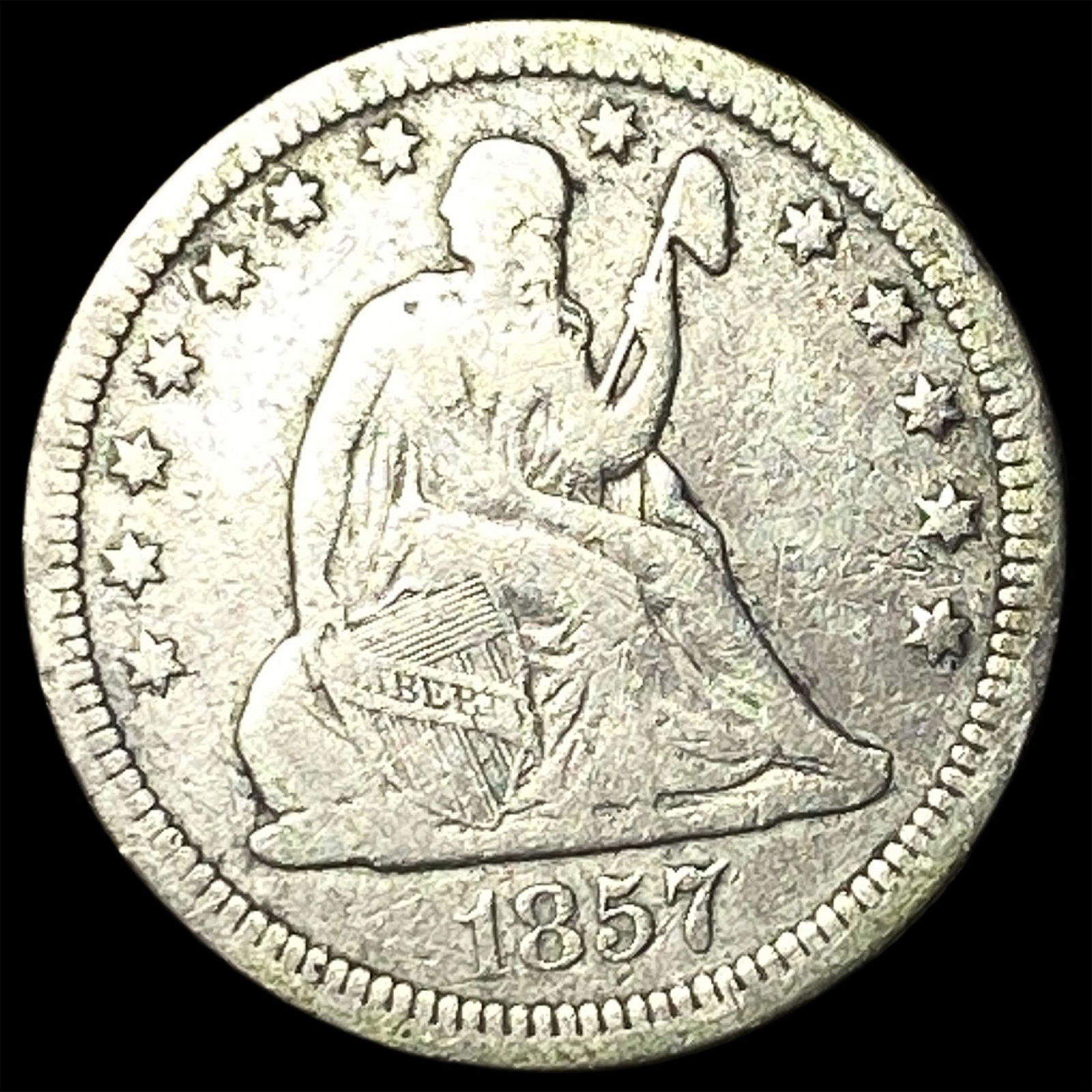 1857 Silver Seated Liberty Quarter LIGHTLY CIRCULATED (1 of 2)