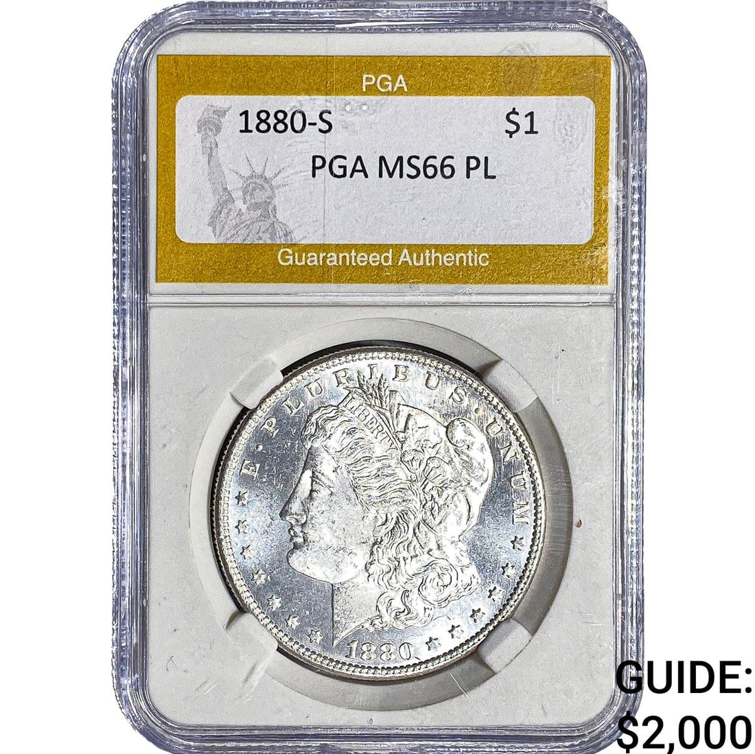 1880-S Morgan Silver Dollar PGA MS66 PL (1 of 2)