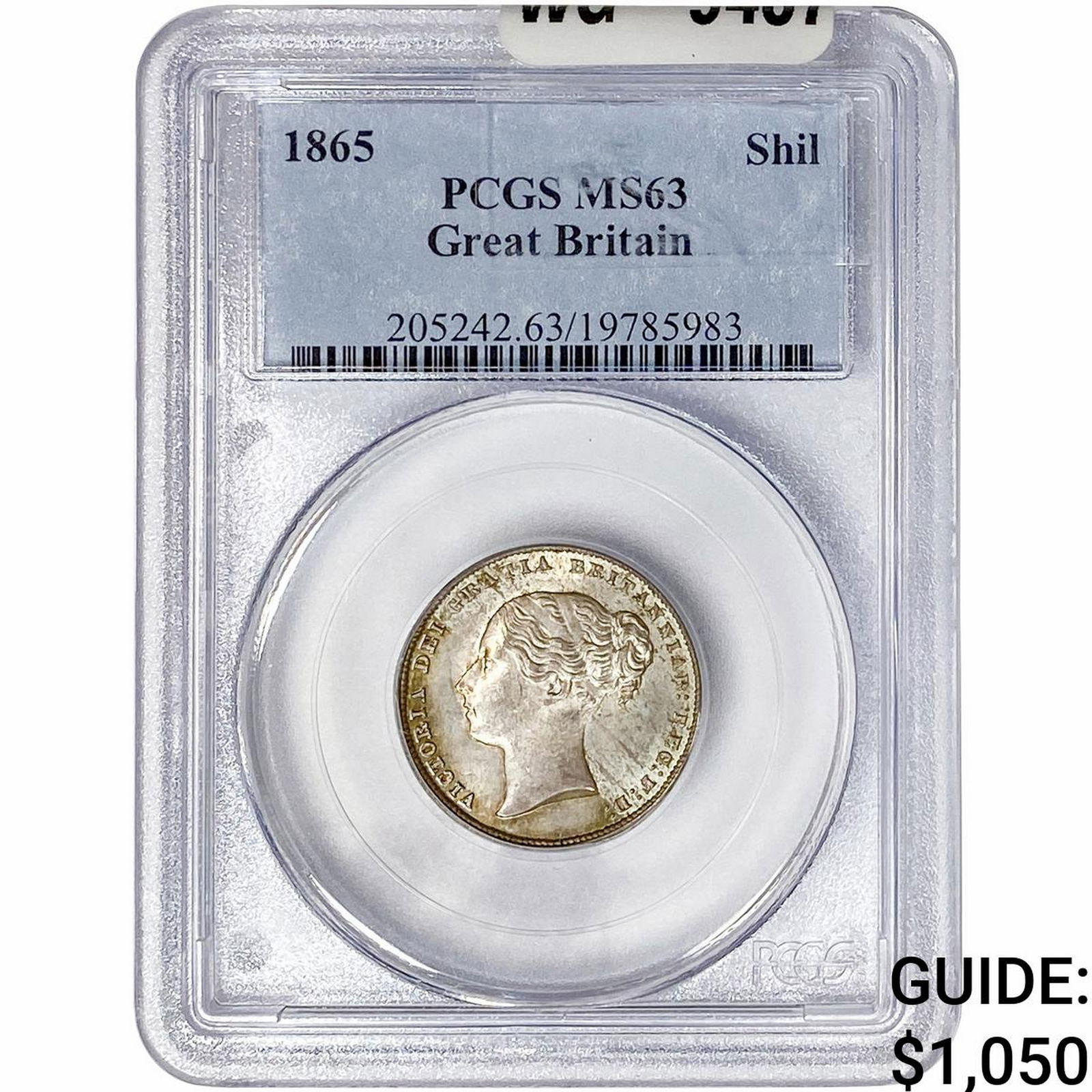 1865 Great Britain Victoria Silver 1 Shilling PCGS MS63 FALSE (1 of 2)