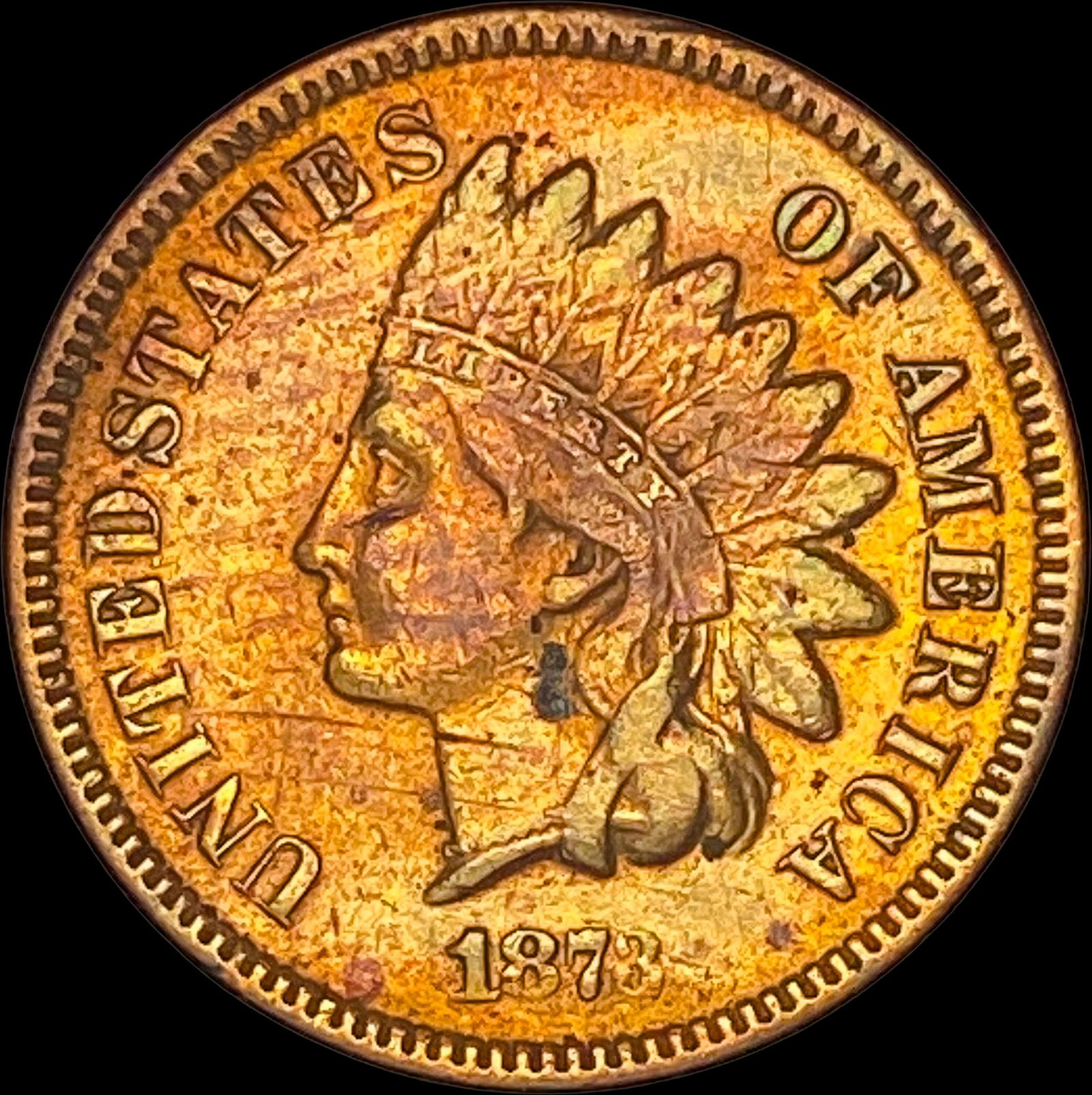 1873 Indian Head Cent NEARLY UNCIRCULATED (1 of 2)