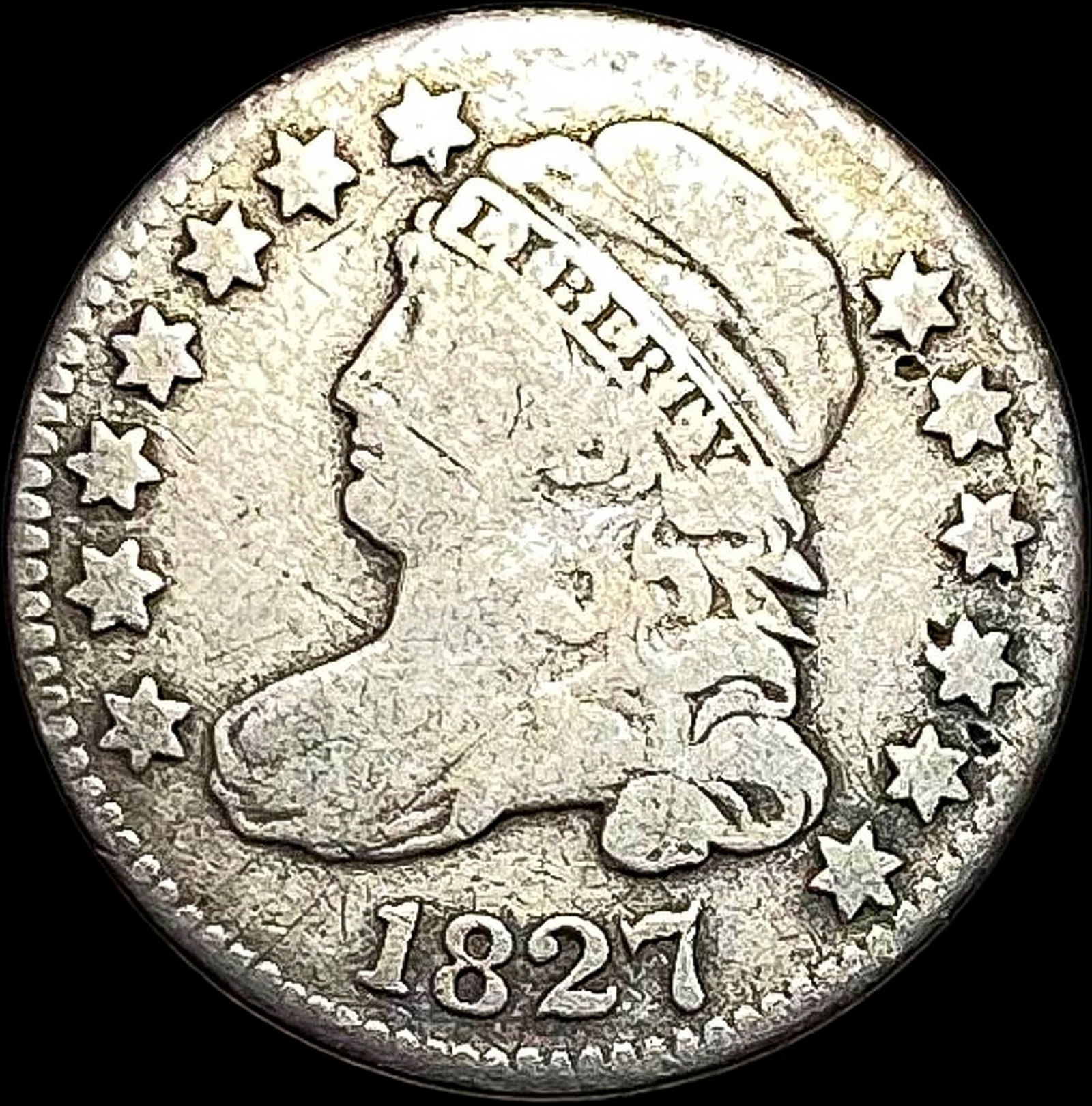 1827 Capped Bust Dime NICELY CIRCULATED: 1827 Capped Bust Dime NICELY CIRCULATED
