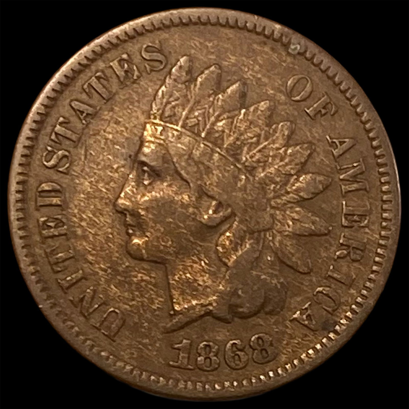 1868 Indian Head Cent NEARLY UNCIRCULATED (1 of 2)