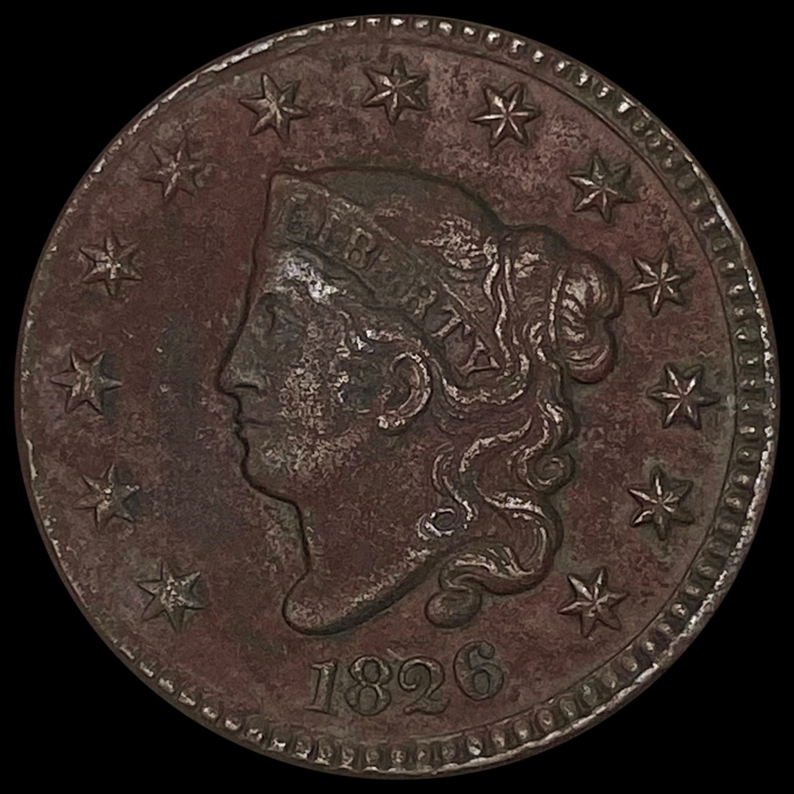 1826 Coronet Head Large Cent LIGHTLY CIRCULATED: 1826 Coronet Head Large Cent LIGHTLY CIRCULATED