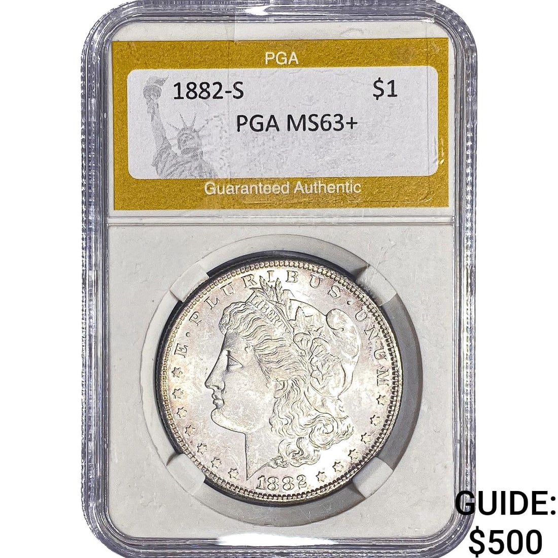 1882-S Morgan Silver Dollar PGA MS63+ (1 of 2)