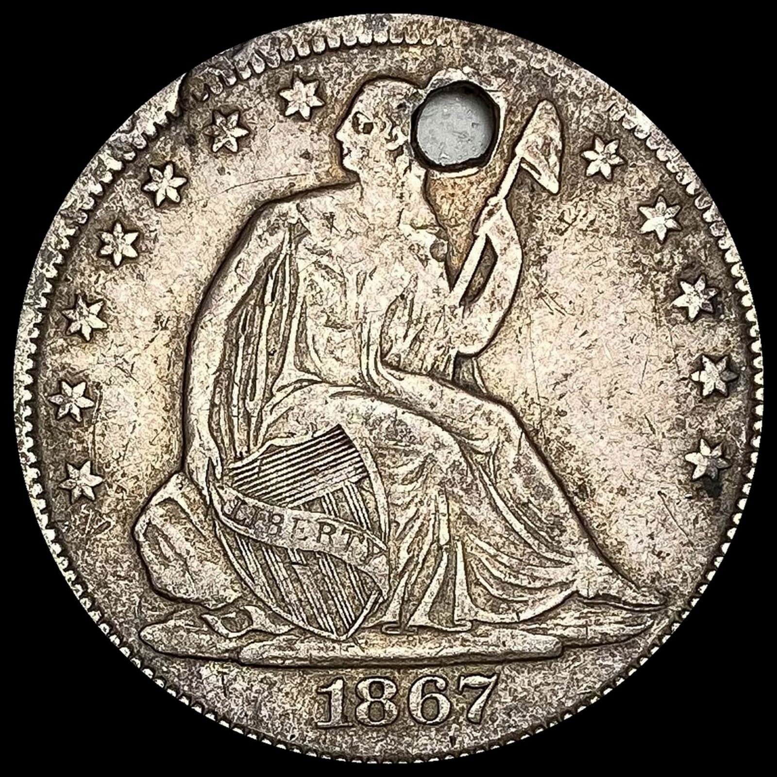 1867 Seated Liberty Half Dollar HIGH GRADE: 1867 Seated Liberty Half Dollar HIGH GRADE