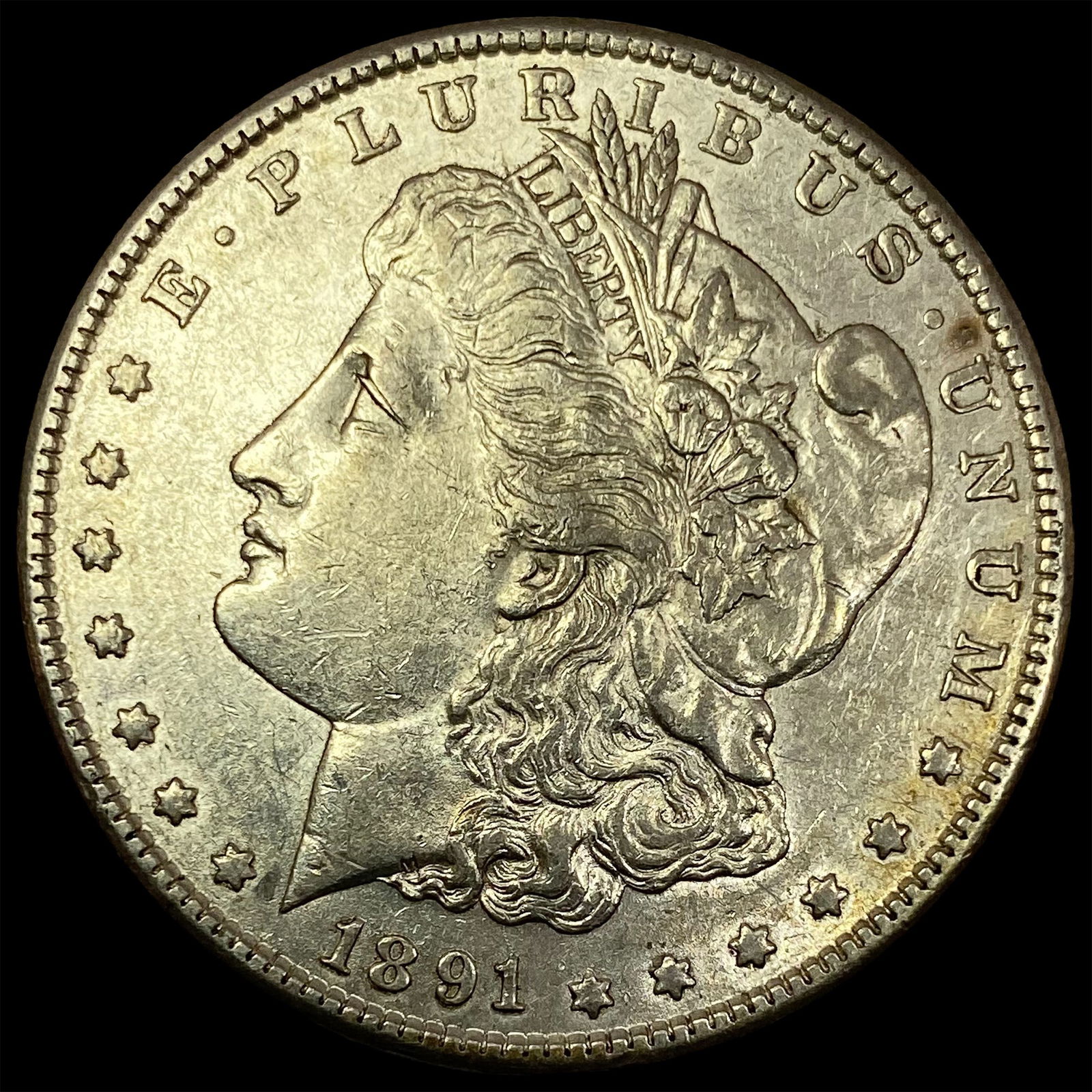 1891-S Silver Morgan Dollar NEARLY UNCIRCULATED: 1891-S Silver Morgan Dollar NEARLY UNCIRCULATED