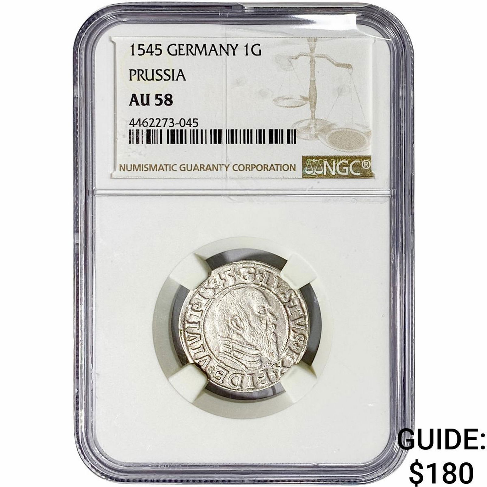 1545 Germany, Prussia Silver 1 Groschen NGC AU58  (1 of 2)