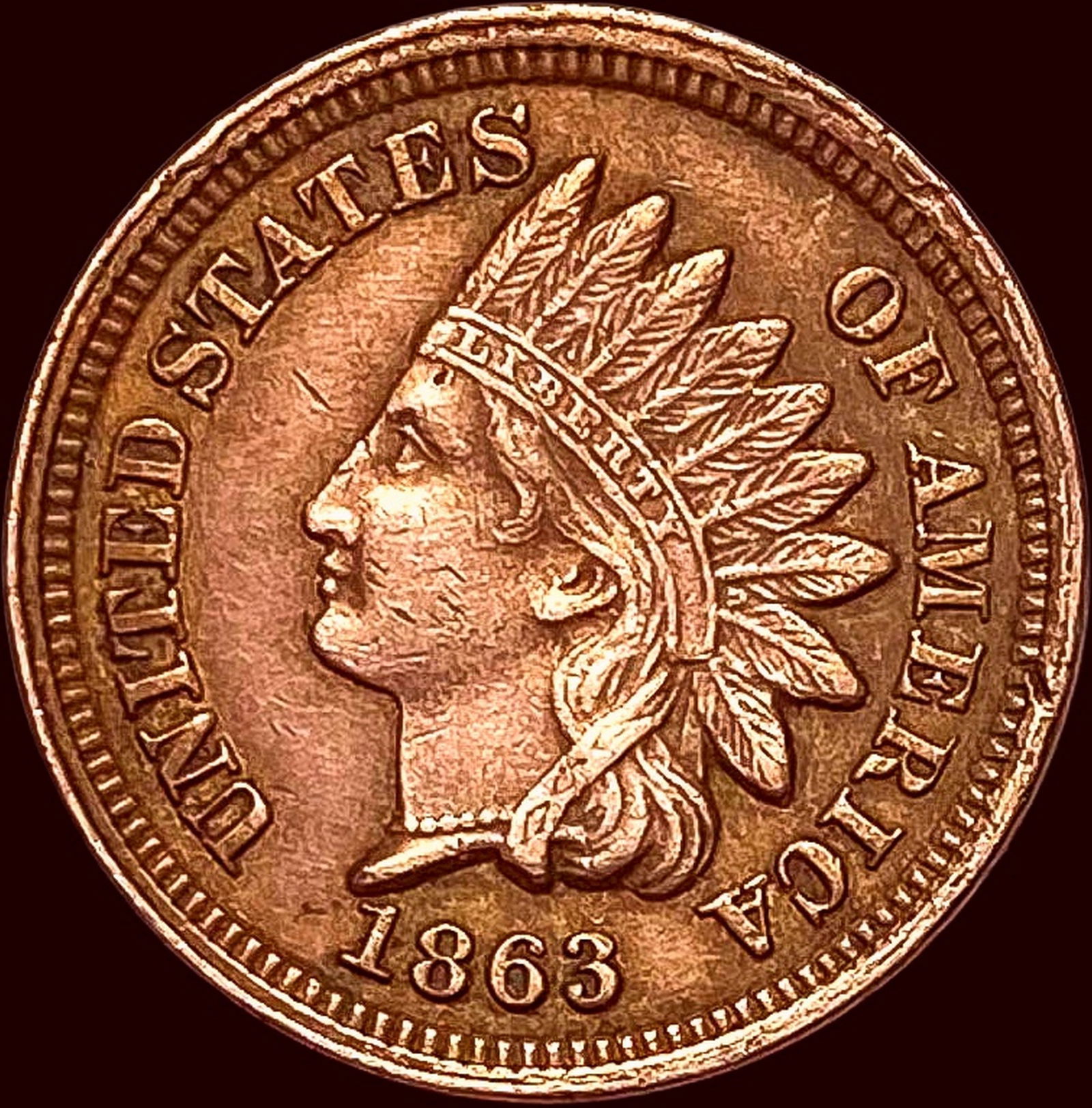 1863 Indian Head Cent CHOICE AU (1 of 2)