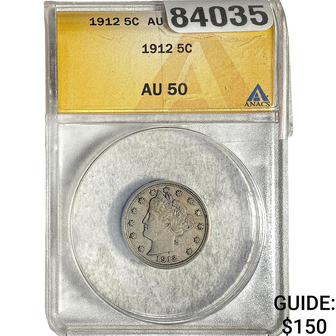 1912 Liberty Victory Nickel ANACS AU50: 1912 Liberty Victory Nickel ANACS AU50