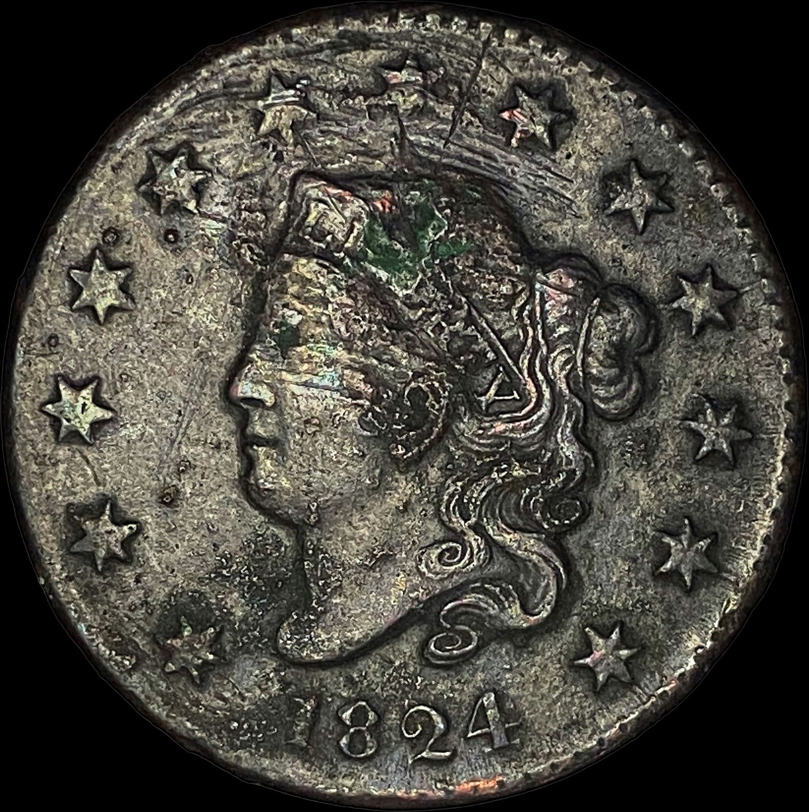 1824 Coronet Head Large Cent HIGH GRADE (1 of 2)