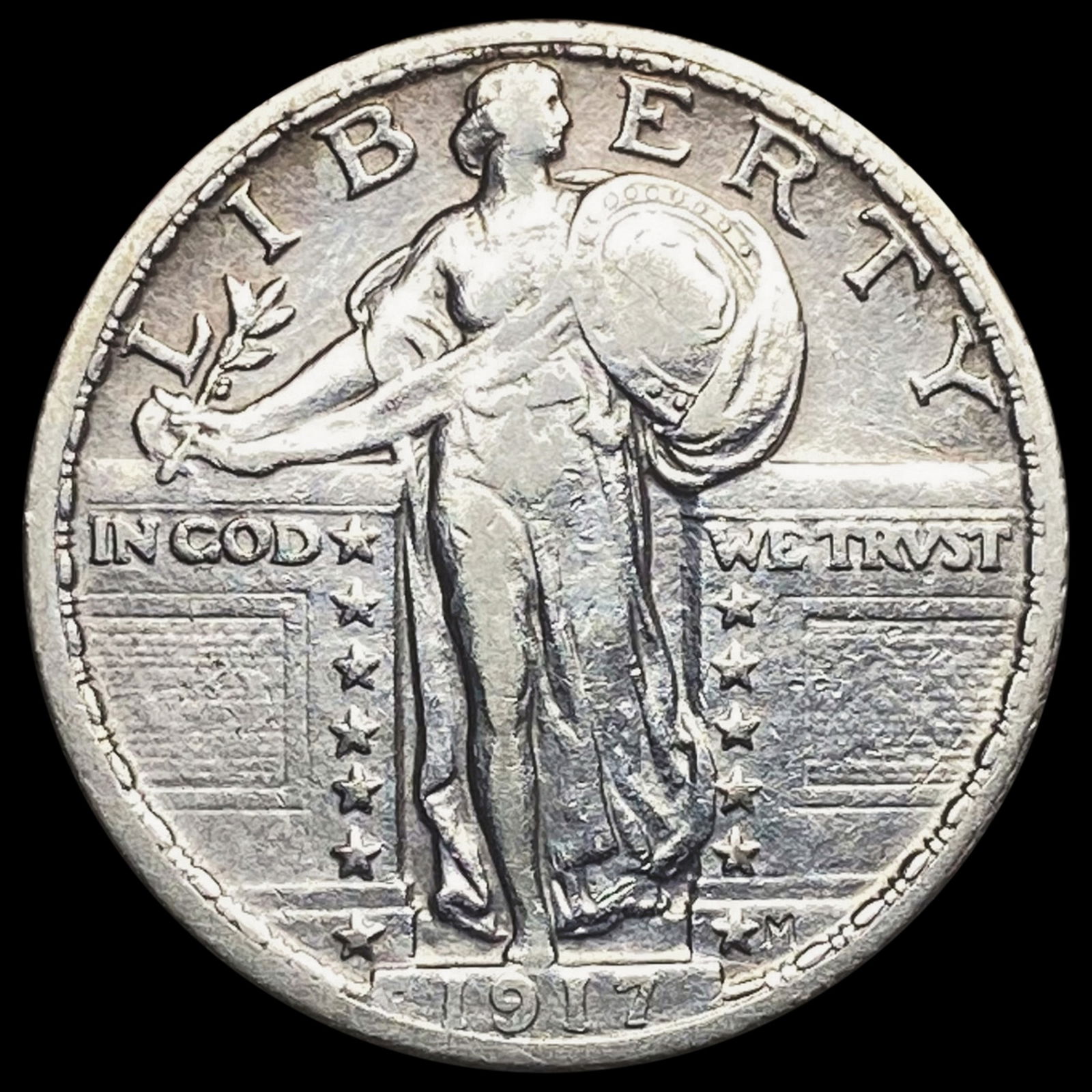 1917 T2 Standing Liberty Quarter CLOSELY UNCIRCULATED: 1917 T2 Standing Liberty Quarter CLOSELY UNCIRCULATED