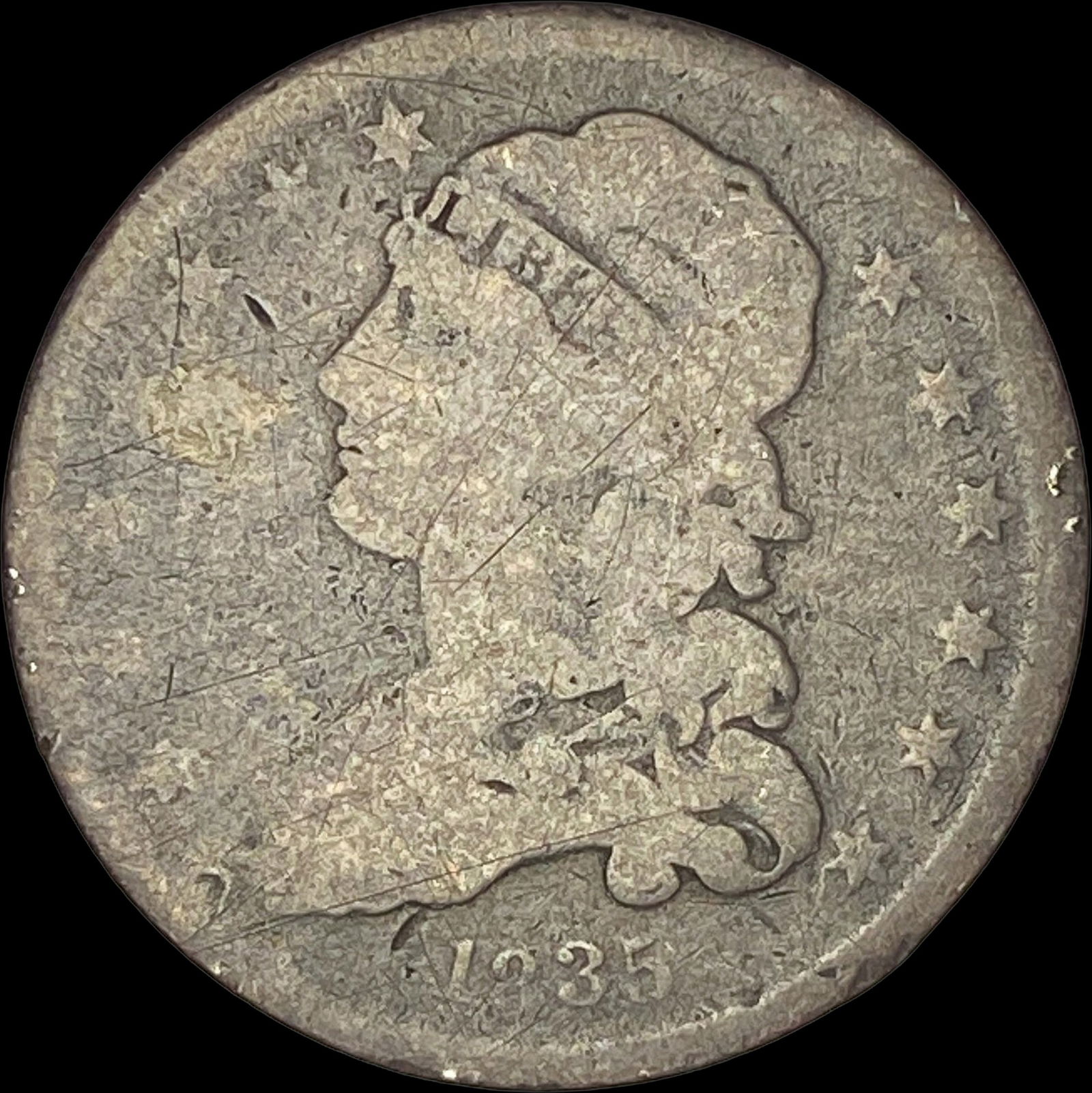 1835 Capped Bust Quarter NICELY CIRCULATED (1 of 2)
