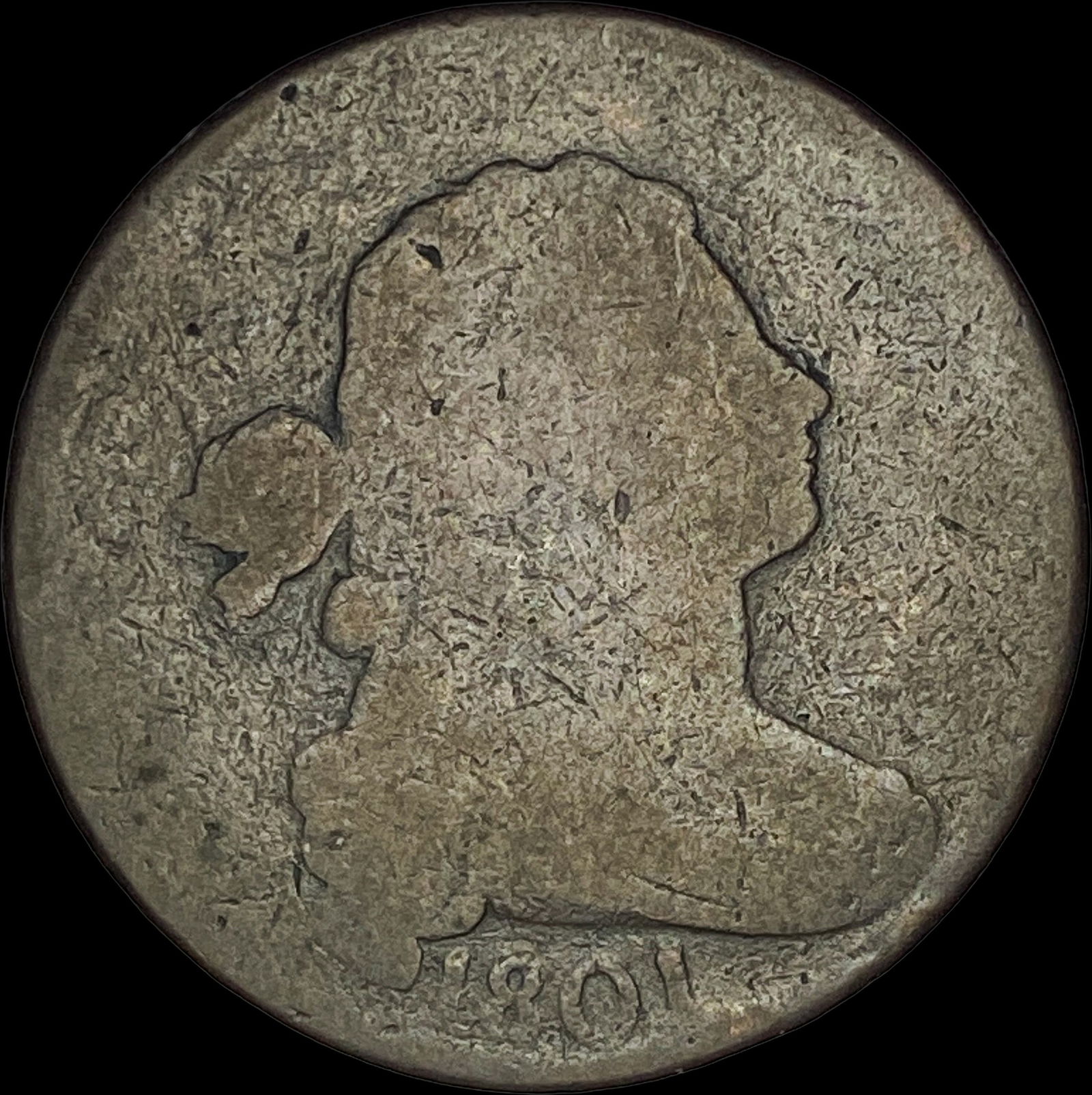 1801 Draped Bust Large Cent NICELY CIRCULATED: 1801 Draped Bust Large Cent NICELY CIRCULATED