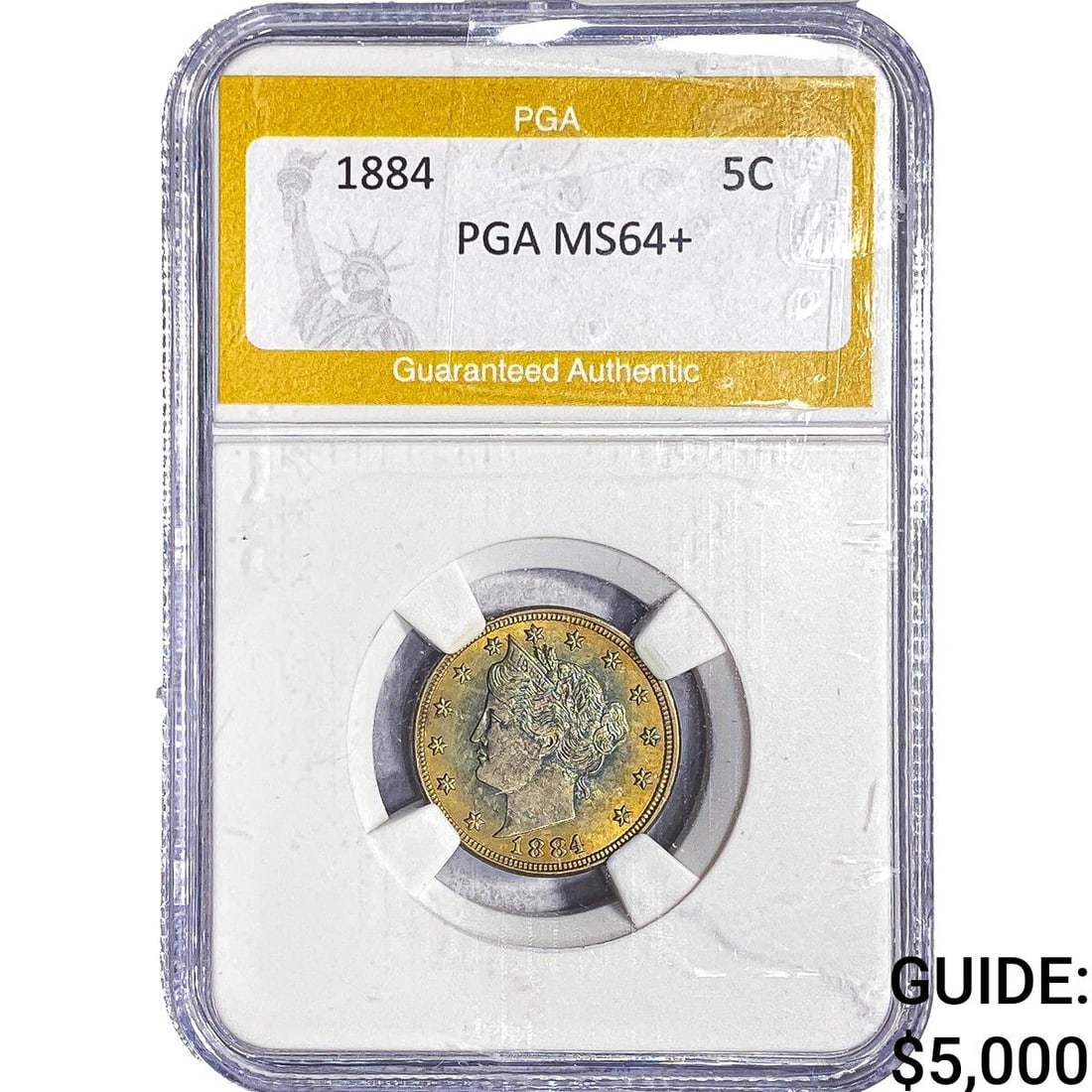 1884 Liberty Victory Nickel PGA MS64+ Monster: 1884 Liberty Victory Nickel PGA MS64+ Monster