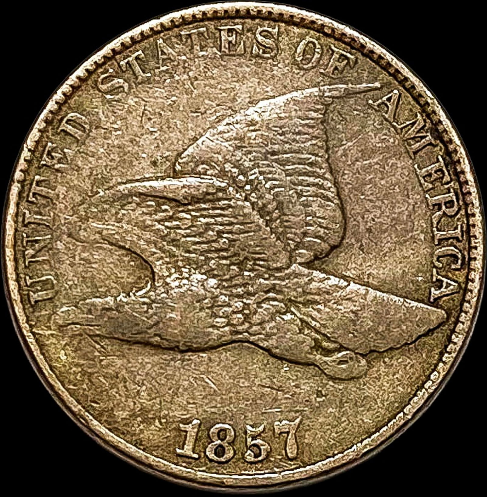 1857 Flying Eagle Cent NEARLY UNCIRCULATED: 1857 Flying Eagle Cent NEARLY UNCIRCULATED