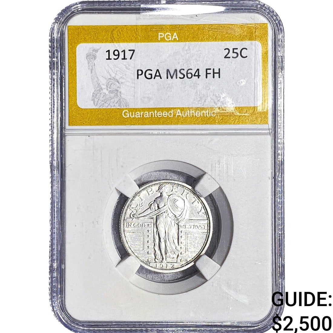 1917 Standing Liberty Quarter PGA MS64 FH Type 1: 1917 Standing Liberty Quarter PGA MS64 FH Type 1