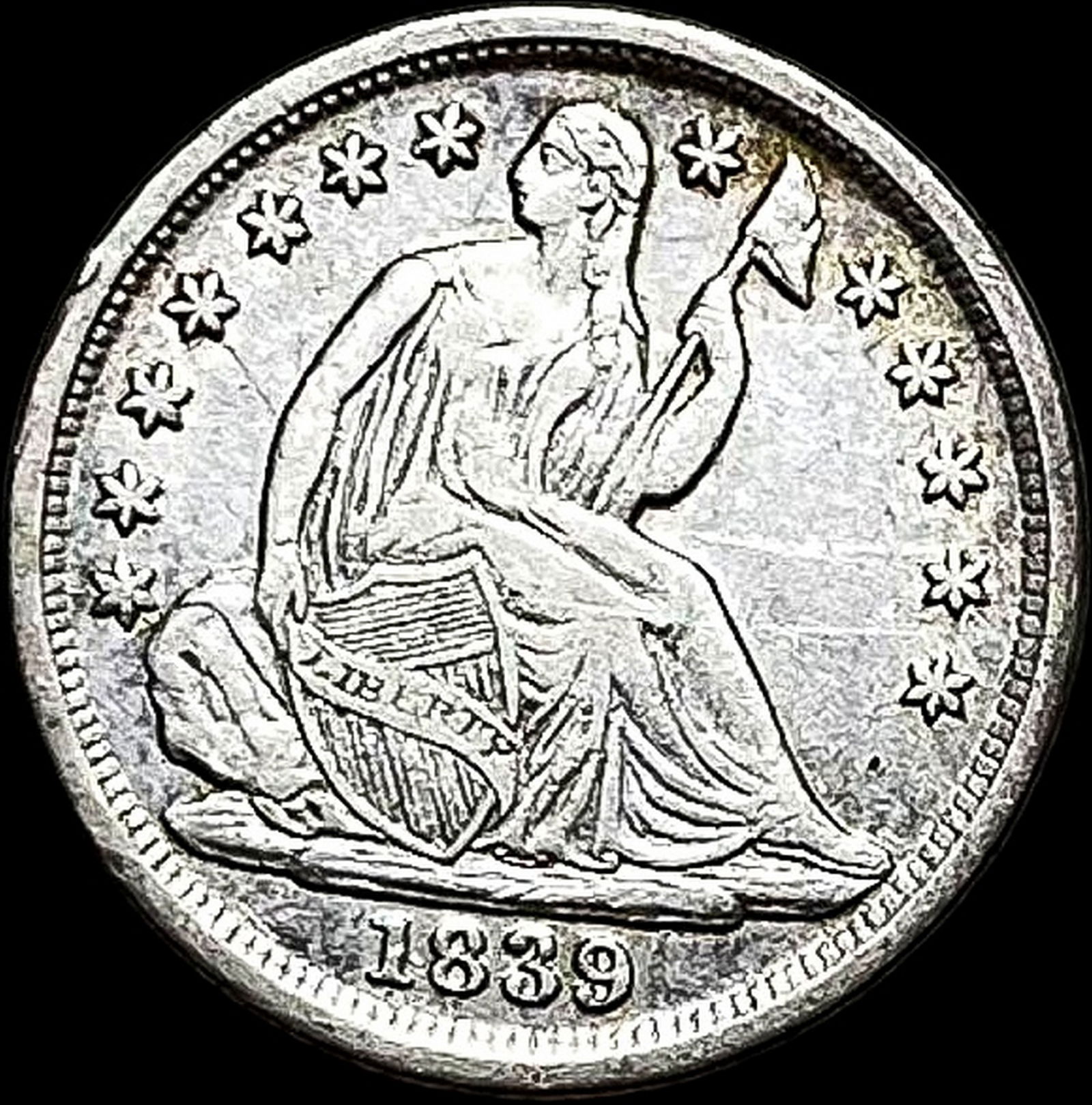 1839-O Seated Liberty Half Dime NEARLY UNCIRCULATED (1 of 2)