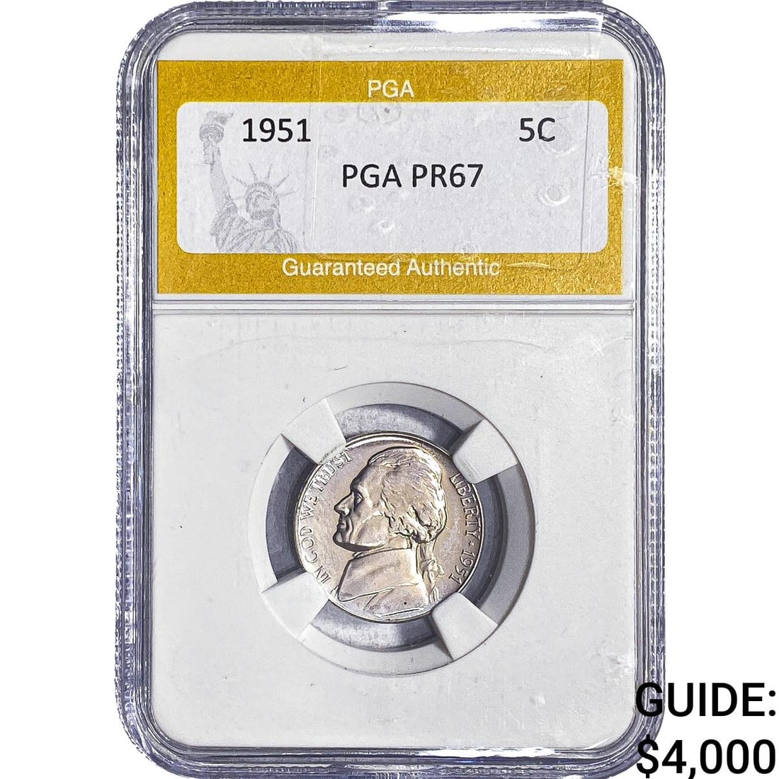 1951 Jefferson Nickel PGA PR67: 1951 Jefferson Nickel PGA PR67