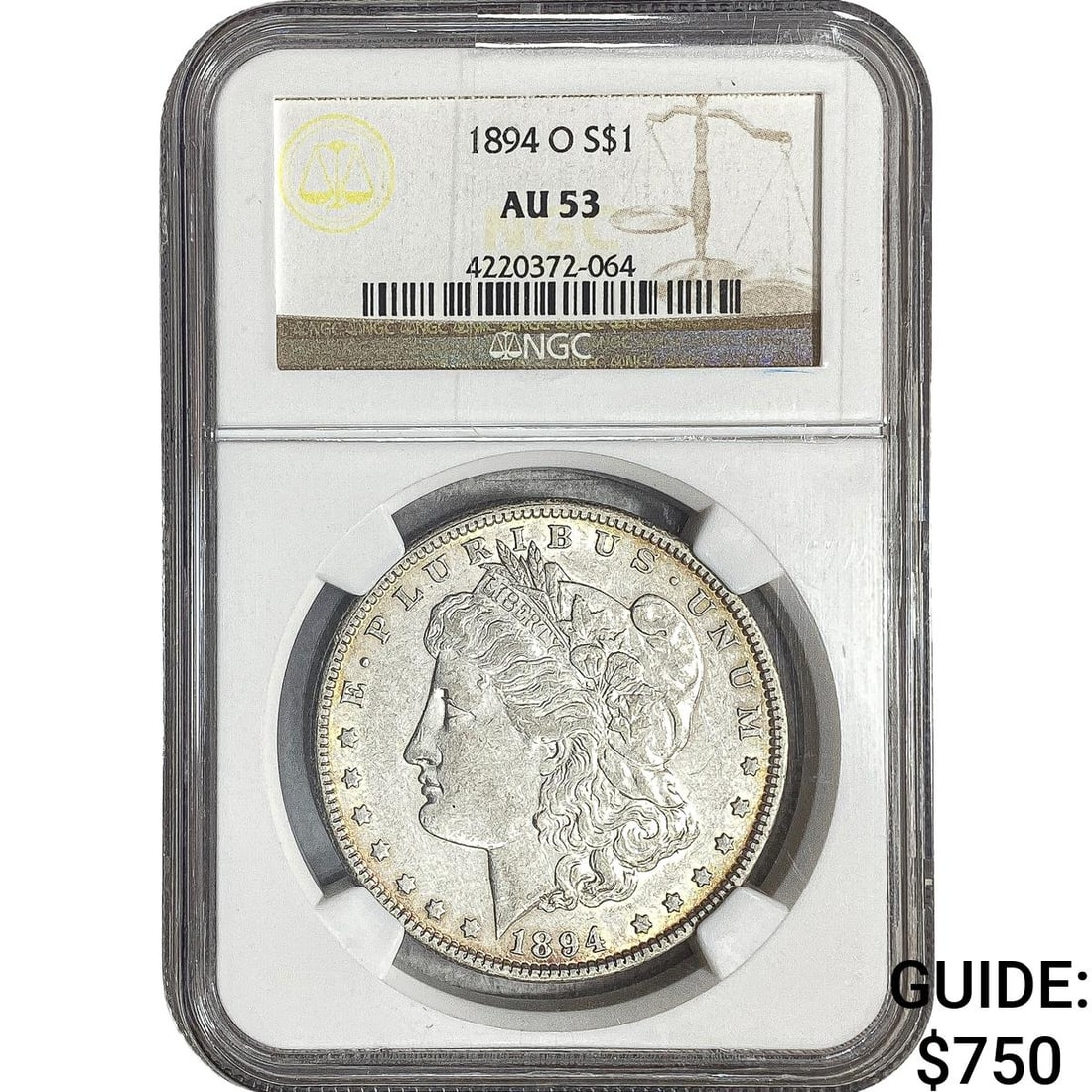 1894-O Morgan Silver Dollar NGC AU53: 1894-O Morgan Silver Dollar NGC AU53