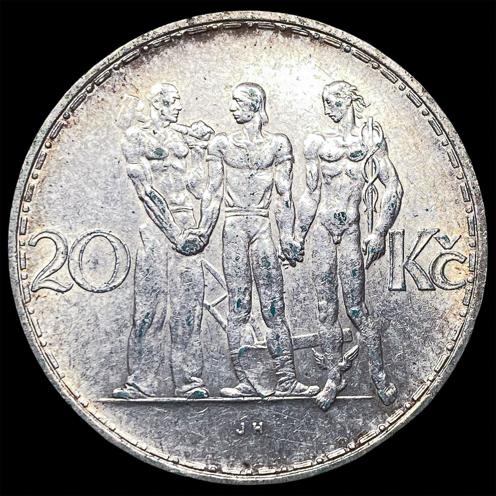 1934 Czechoslovakia .2701 Silver 20 Korun CLOSELY UNCIRCULATED: 1934 Czechoslovakia .2701 Silver 20 Korun CLOSELY UNCIRCULATED