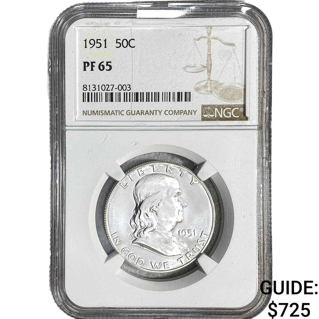 1951 Franklin Half Dollar NGC PF65 (1 of 2)