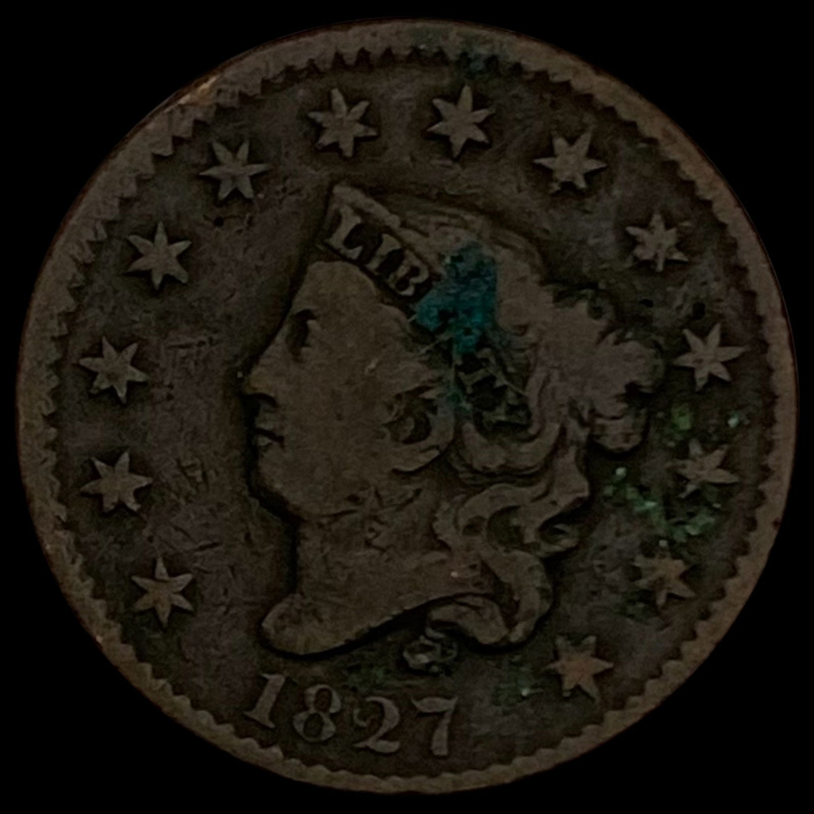 1827 Matron Head Large Cent LIGHTLY CIRCULATED: 1827 Matron Head Large Cent LIGHTLY CIRCULATED