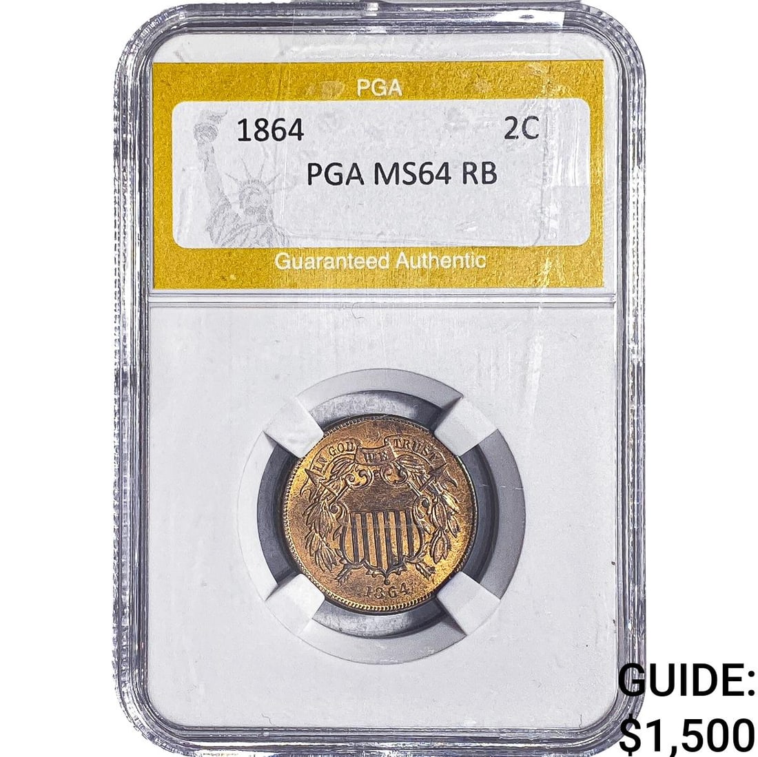 1864 Two Cent Piece PGA MS64 RB (1 of 2)