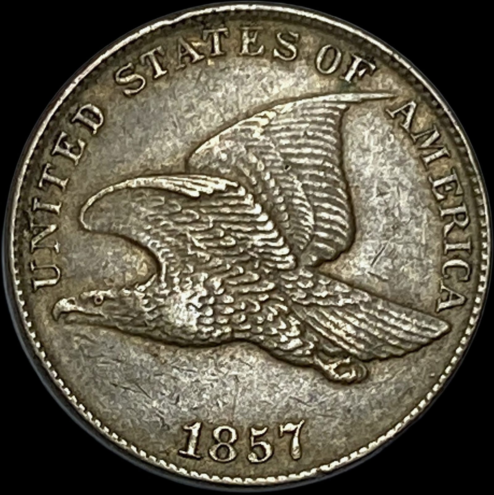 1857 Copper-Nickel Flying Eagle Cent CLOSELY UNCIRCULATED: 1857 Copper-Nickel Flying Eagle Cent CLOSELY UNCIRCULATED