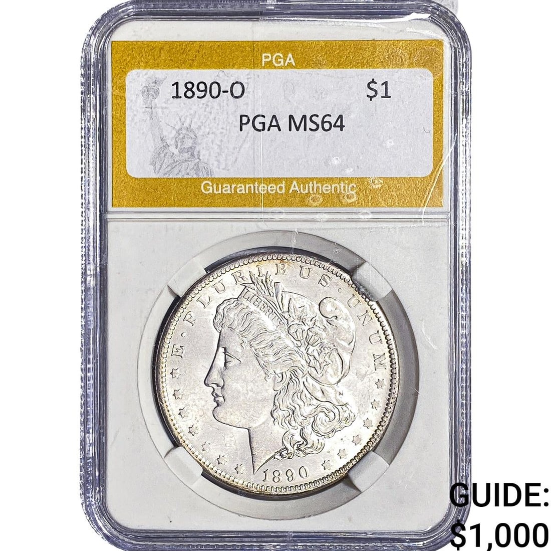 1890-O Morgan Silver Dollar PGA MS64: 1890-O Morgan Silver Dollar PGA MS64