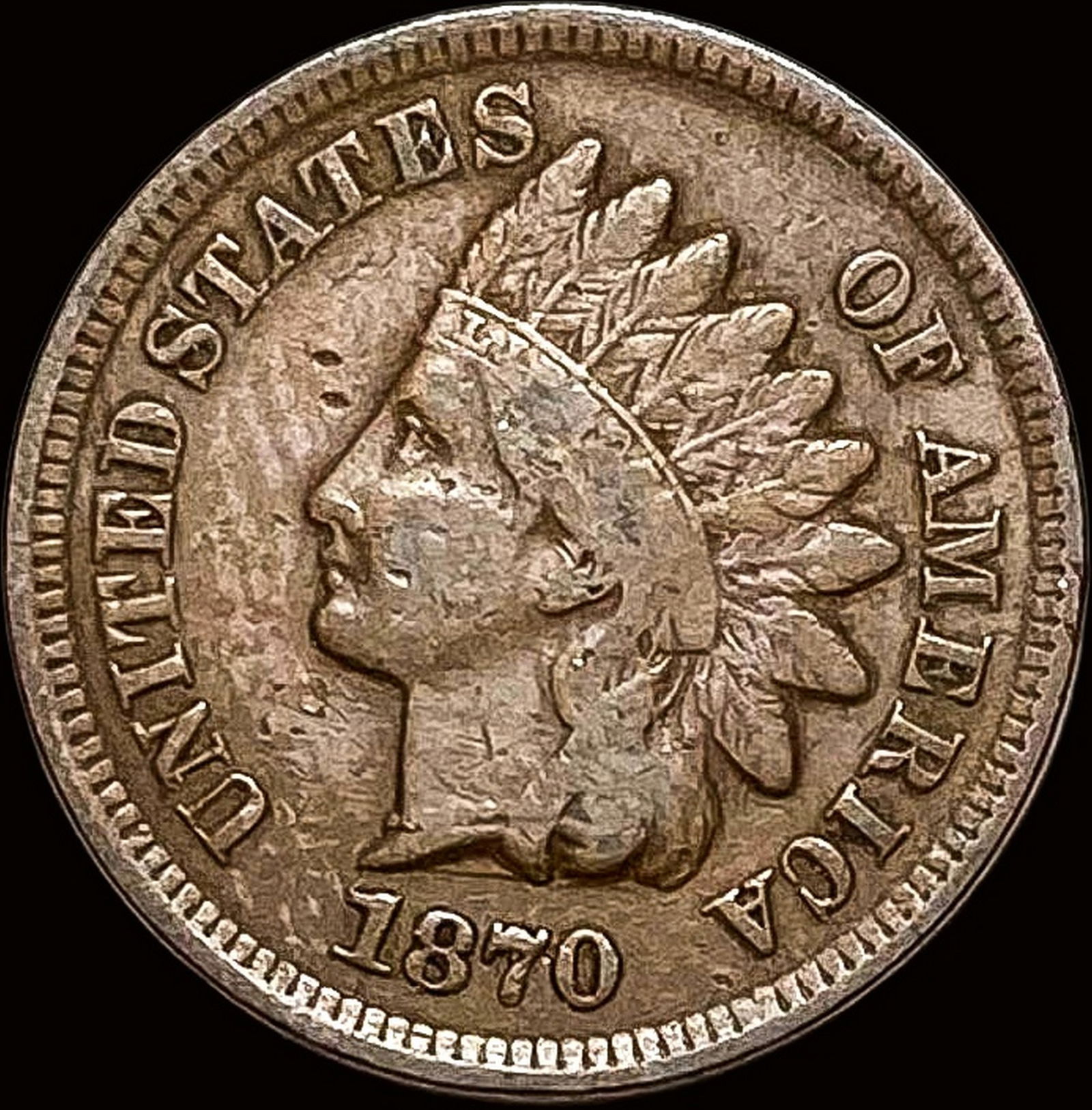 1870 Indian Head Cent LIGHTLY CIRCULATED: 1870 Indian Head Cent LIGHTLY CIRCULATED