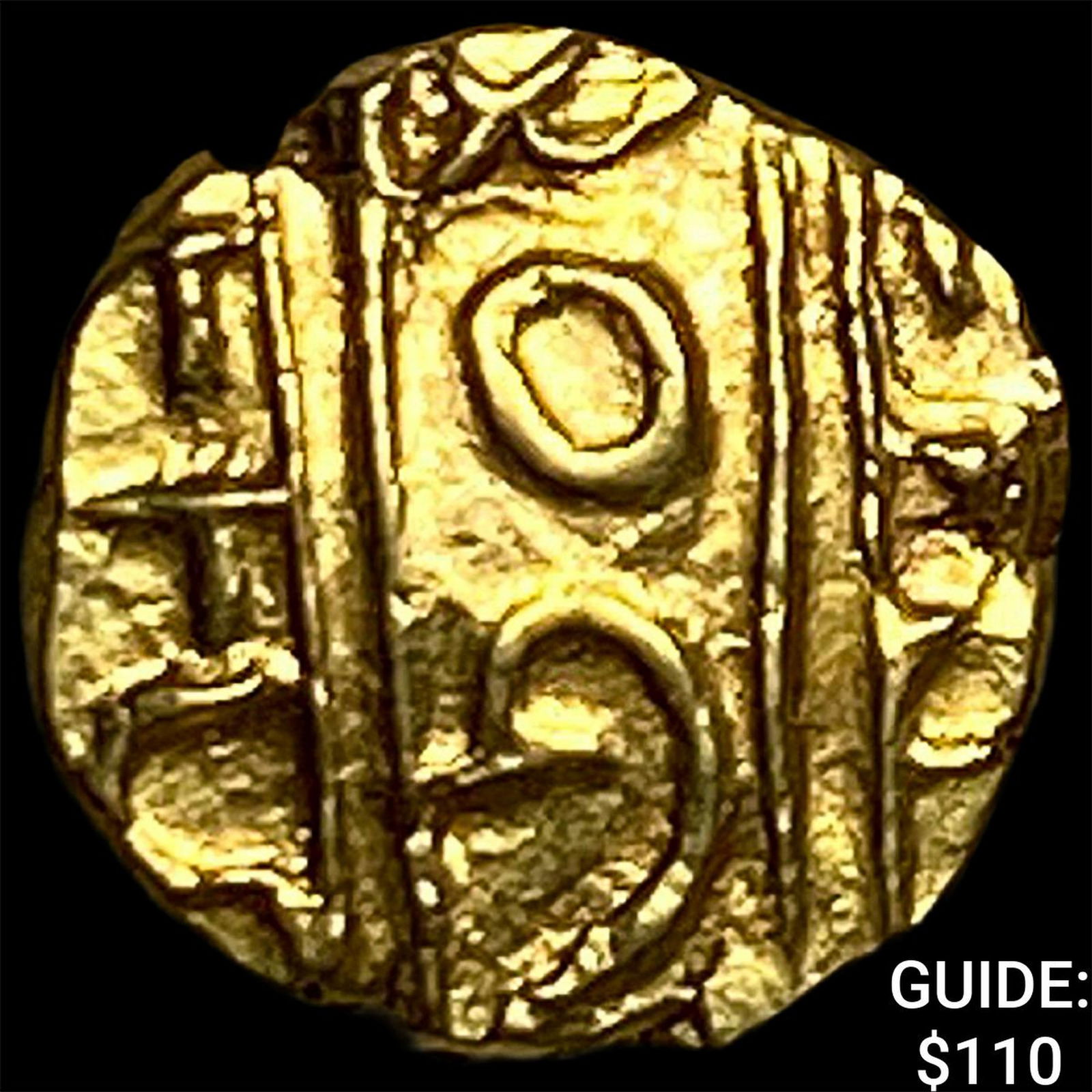 1600-1800 AD India .014oz Gold Fanam UNCIRCULATED: 1600-1800 AD India .014oz Gold Fanam UNCIRCULATED