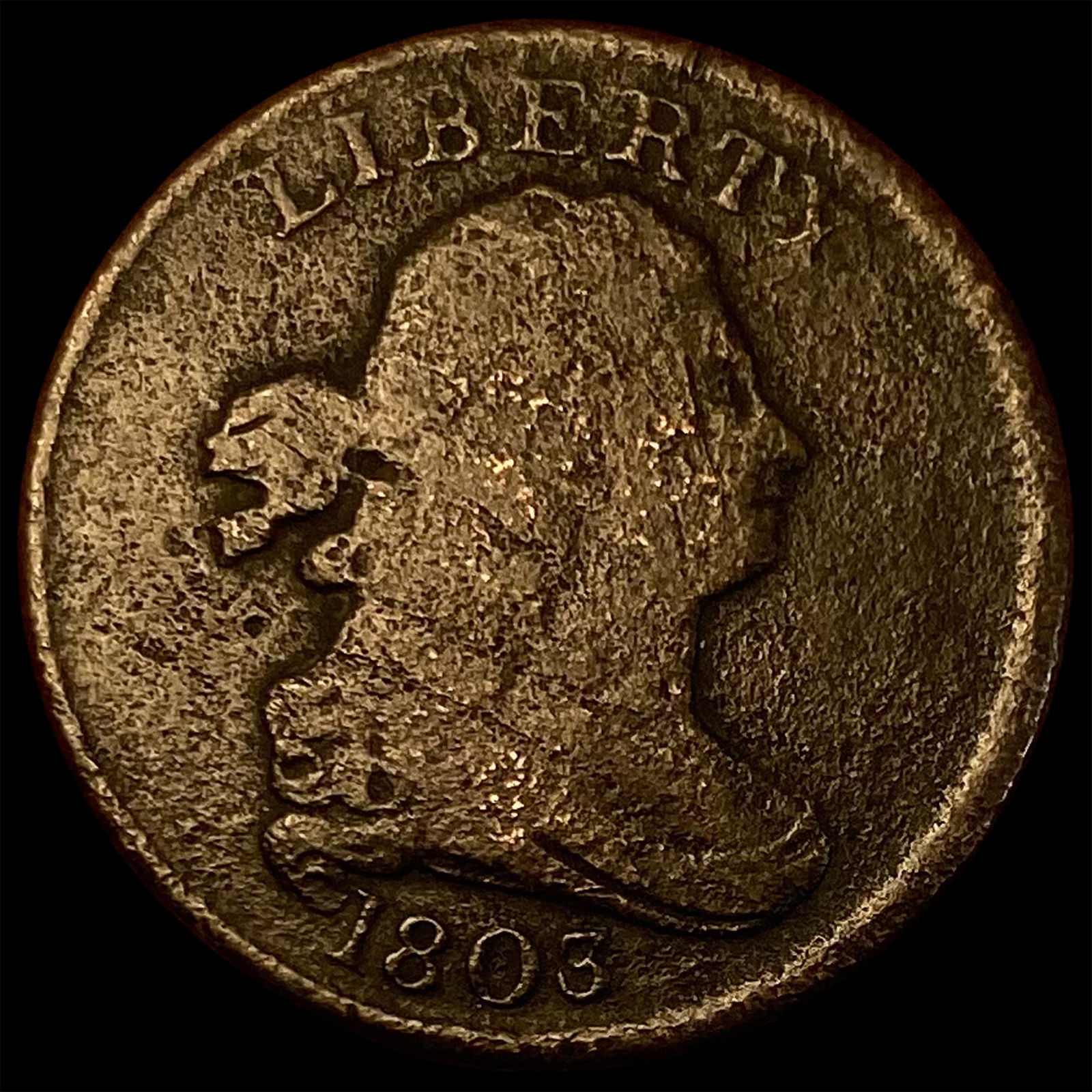 1803 Copper Half Cent CLOSELY UNCIRCULATED: 1803 Copper Half Cent CLOSELY UNCIRCULATED