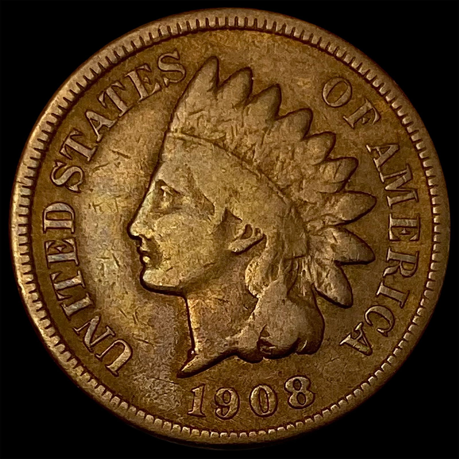 1908-S Indian Head Cent LIGHTLY CIRCULATED (1 of 2)