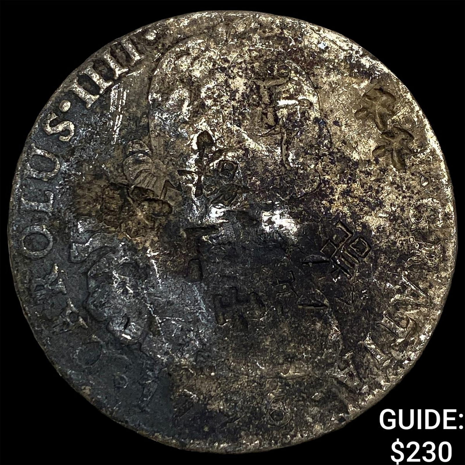 1796 Mexico Silver 8 Reales Chopmarked NEARLY UNCIRCULATED: 1796 Mexico Silver 8 Reales Chopmarked NEARLY UNCIRCULATED