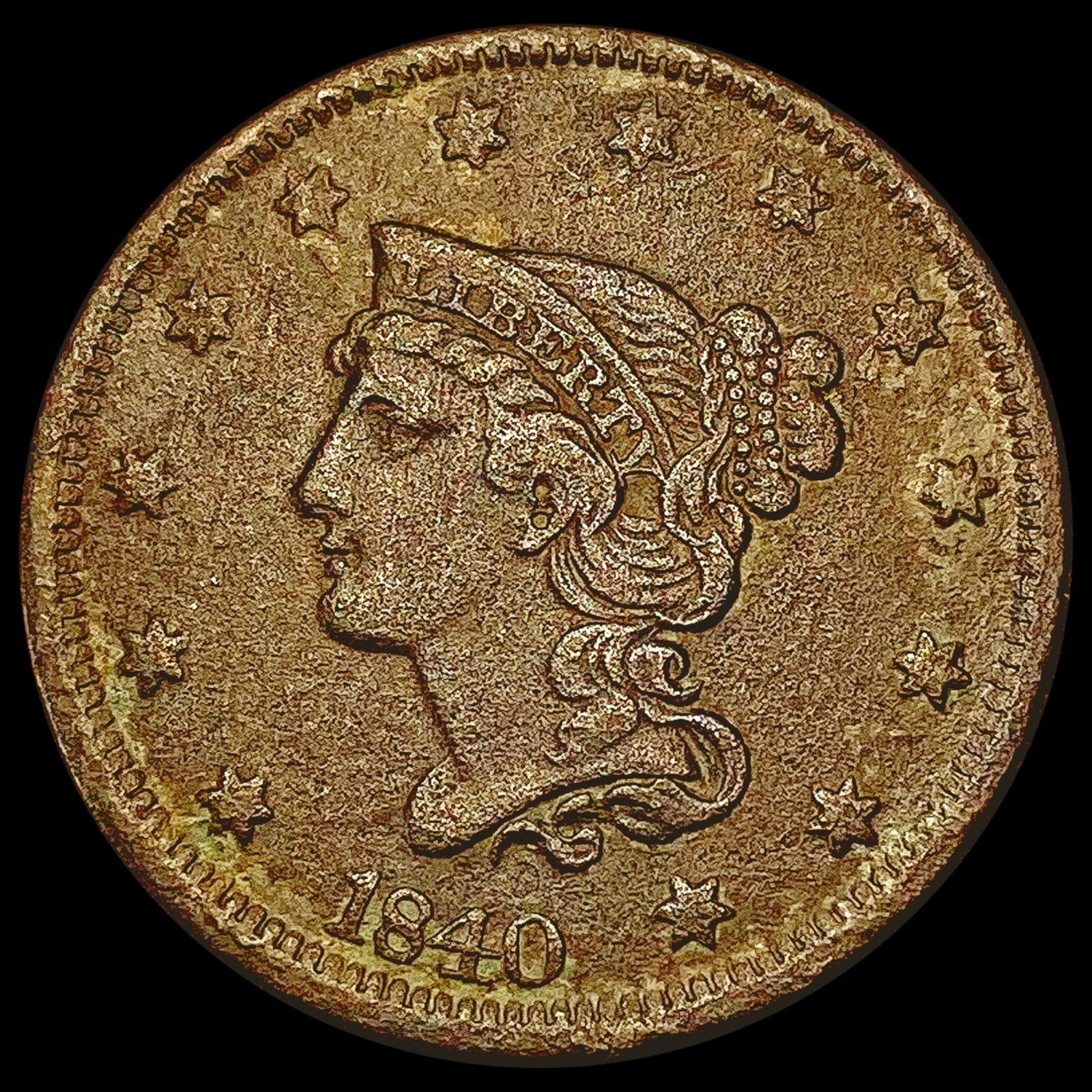 1840 Braided Hair Large Cent NEARLY UNCIRCULATED: 1840 Braided Hair Large Cent NEARLY UNCIRCULATED