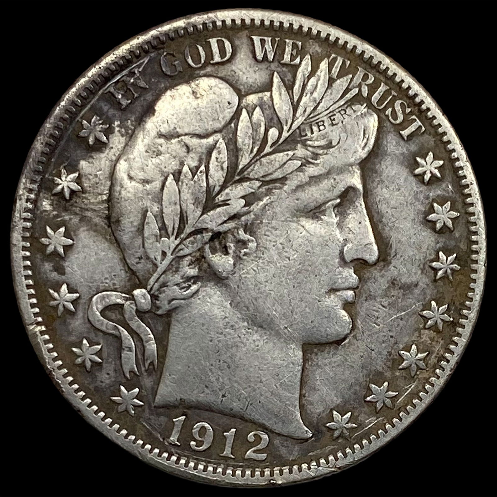 1912-S Silver Barber Half Dollar NEARLY UNCIRCULATED (1 of 2)