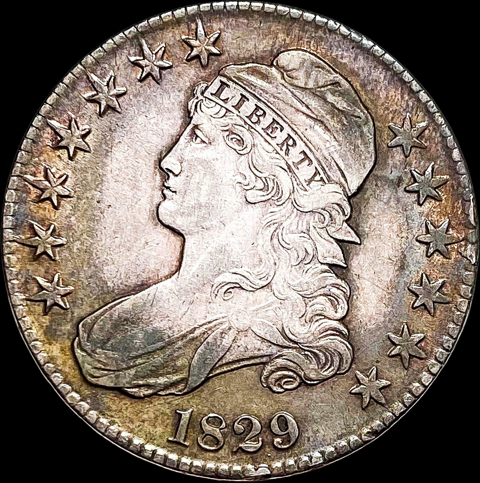 1829 Capped Bust Half Dollar CLOSELY UNCIRCULATED: 1829 Capped Bust Half Dollar CLOSELY UNCIRCULATED
